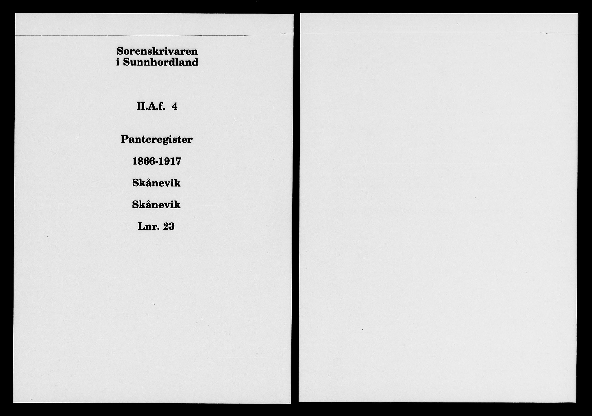 Sunnhordland sorenskrivar, SAB/A-2401/1/G/Ga/Gaf/L0004: Panteregister nr. II.A.f.4, 1866-1917