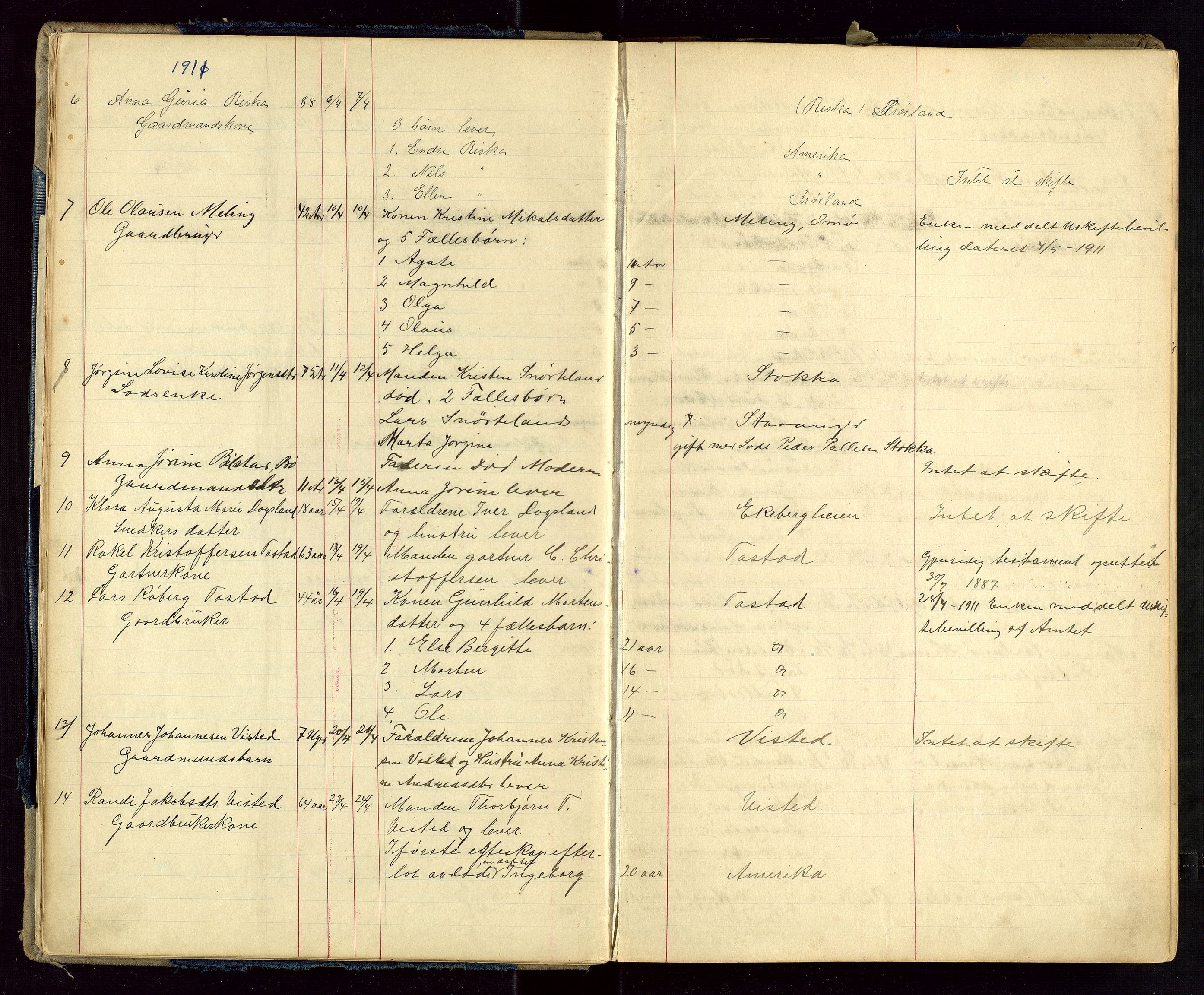 Hetland lensmannskontor, AV/SAST-A-100101/Gga/L0002: Dødsfallprotokoll, 1910-1921