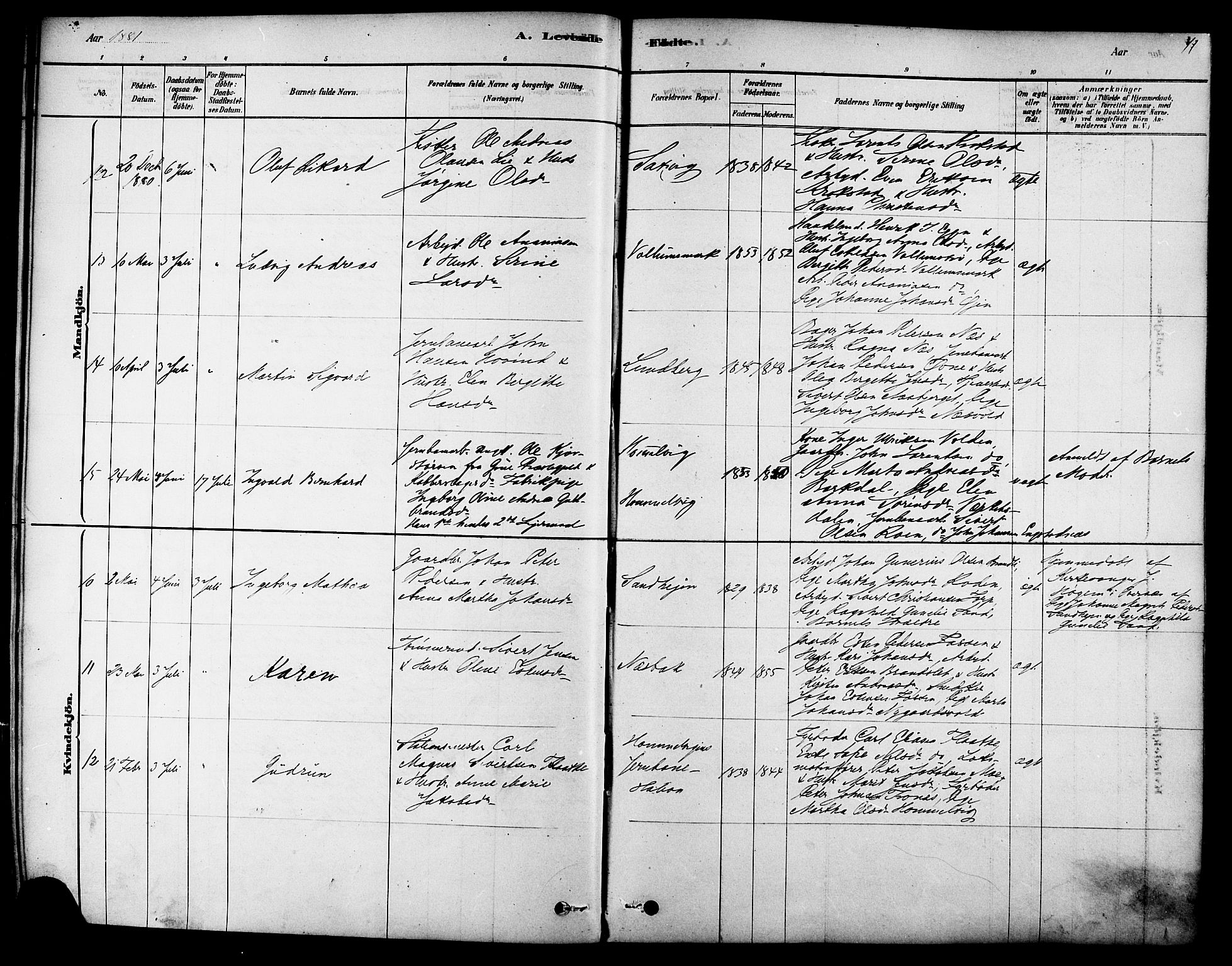 Ministerialprotokoller, klokkerbøker og fødselsregistre - Sør-Trøndelag, AV/SAT-A-1456/616/L0410: Ministerialbok nr. 616A07, 1878-1893, s. 41