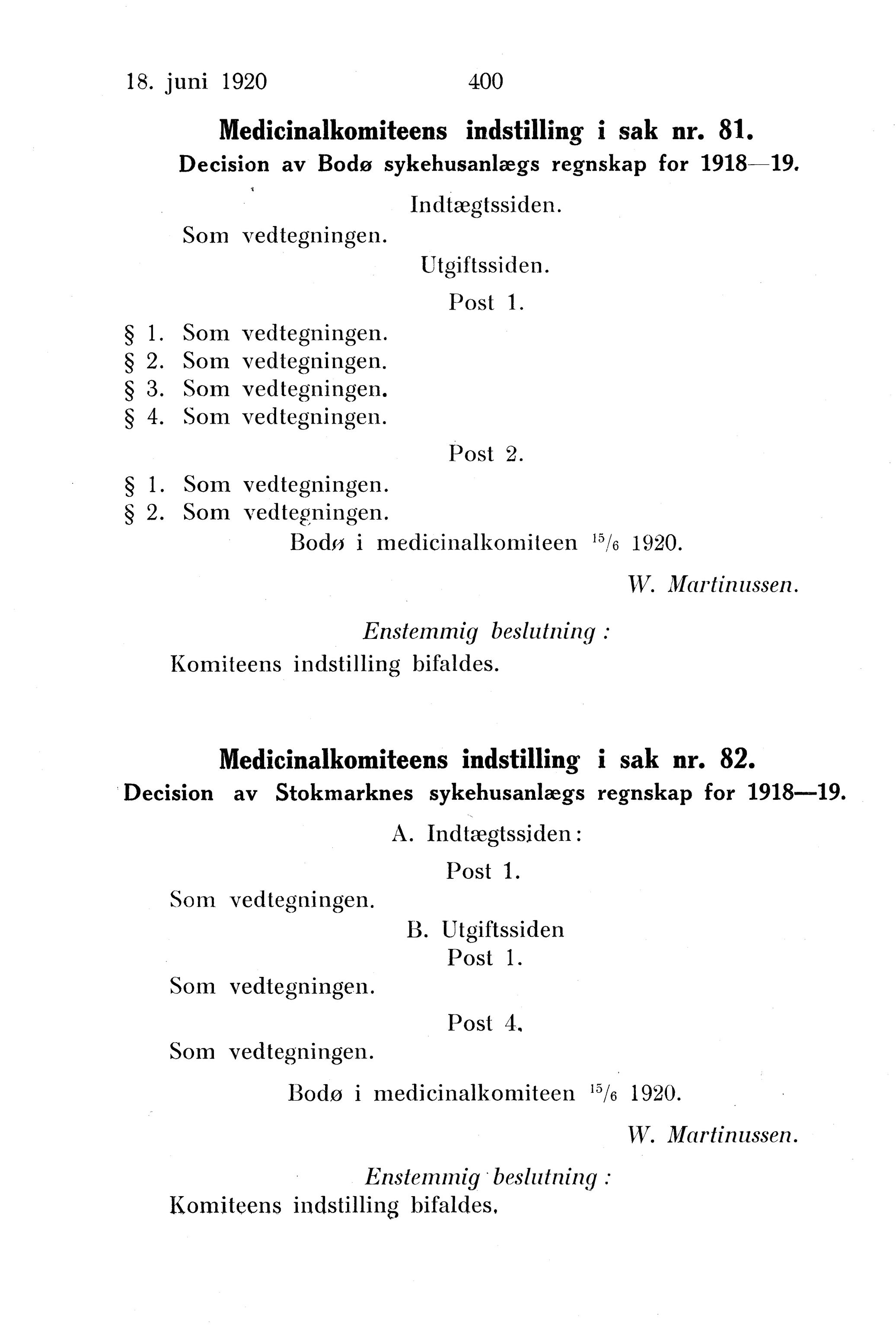 Nordland Fylkeskommune. Fylkestinget, AIN/NFK-17/176/A/Ac/L0043: Fylkestingsforhandlinger 1920, 1920