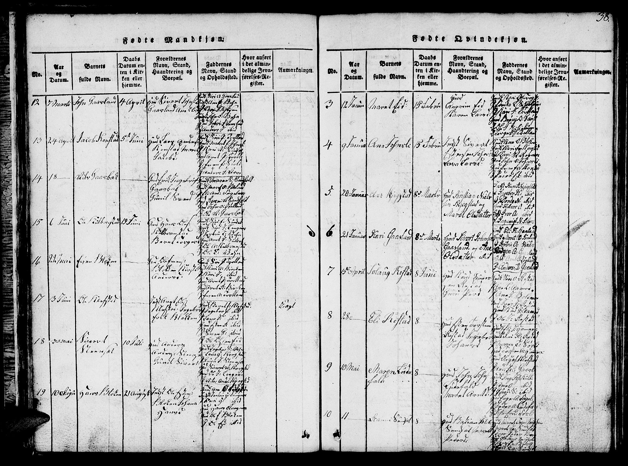 Ministerialprotokoller, klokkerbøker og fødselsregistre - Sør-Trøndelag, AV/SAT-A-1456/694/L1130: Klokkerbok nr. 694C02, 1816-1857, s. 38