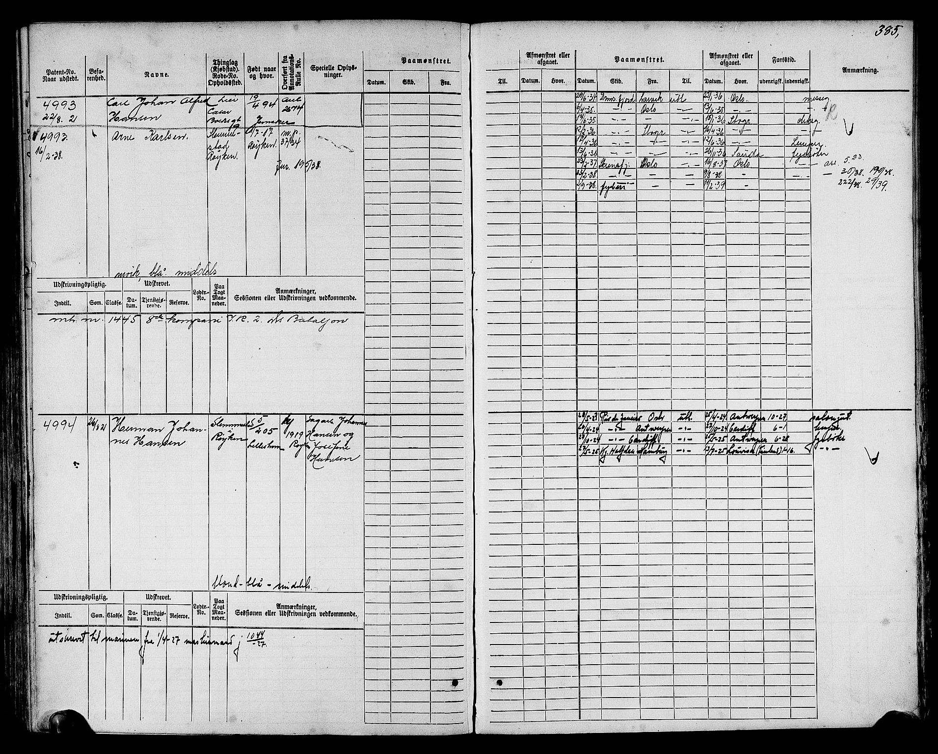 Drammen innrulleringsdistrikt, SAKO/A-781/F/Fc/L0006: Hovedrulle, 1913, s. 237