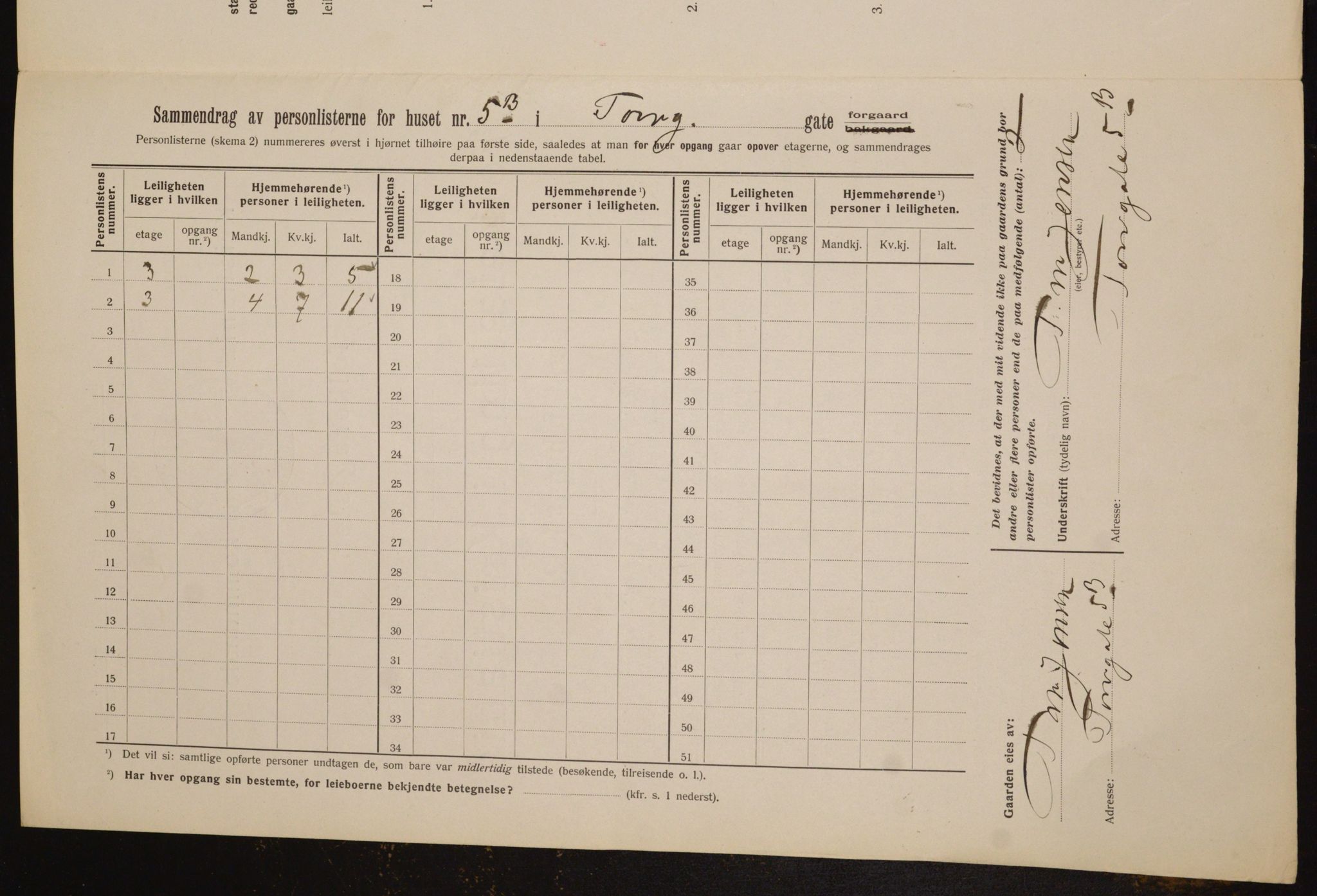 OBA, Kommunal folketelling 1.2.1912 for Kristiania, 1912, s. 113903