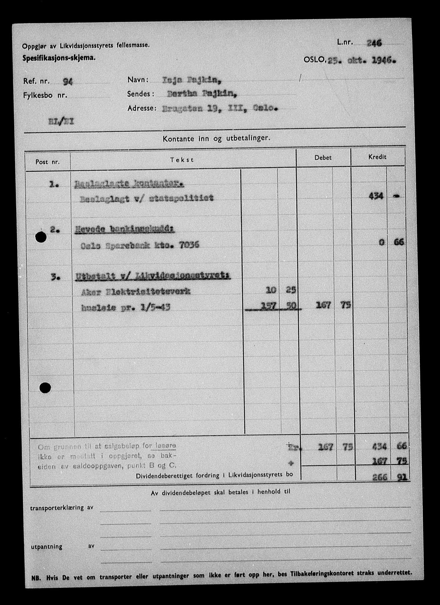 Justisdepartementet, Tilbakeføringskontoret for inndratte formuer, AV/RA-S-1564/H/Hc/Hcc/L0968: --, 1945-1947, s. 148