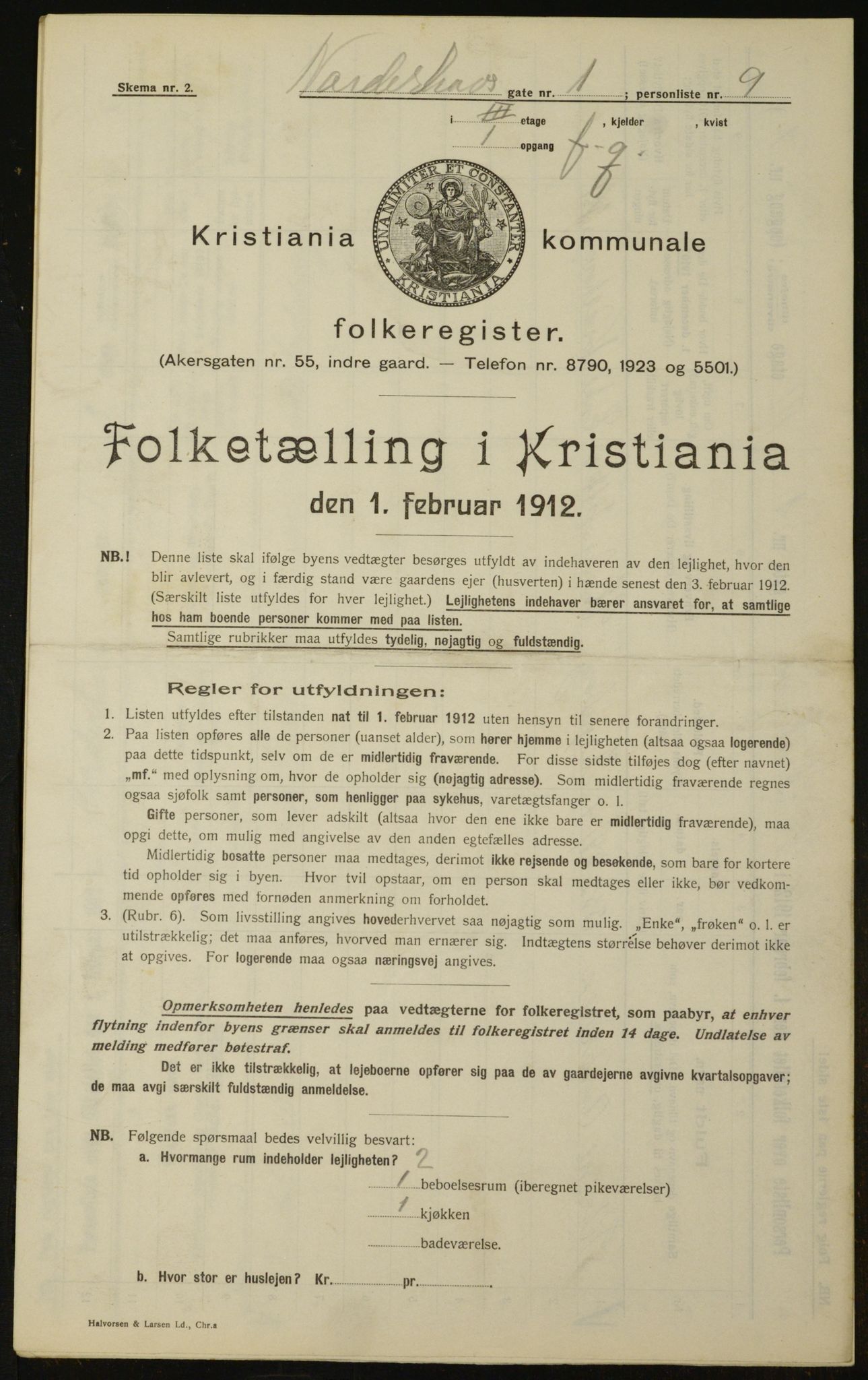 OBA, Kommunal folketelling 1.2.1912 for Kristiania, 1912, s. 73081