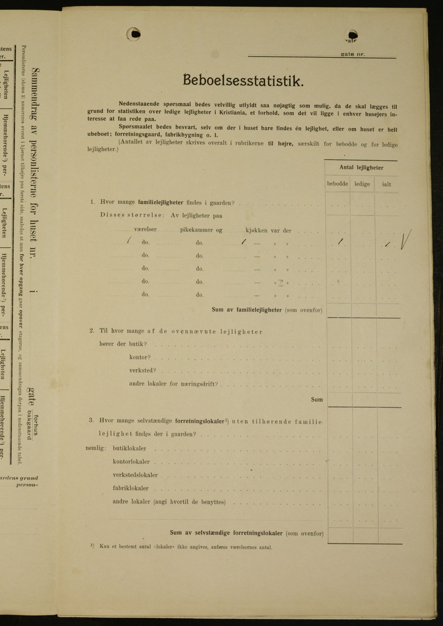 OBA, Kommunal folketelling 1.2.1909 for Kristiania kjøpstad, 1909, s. 94566