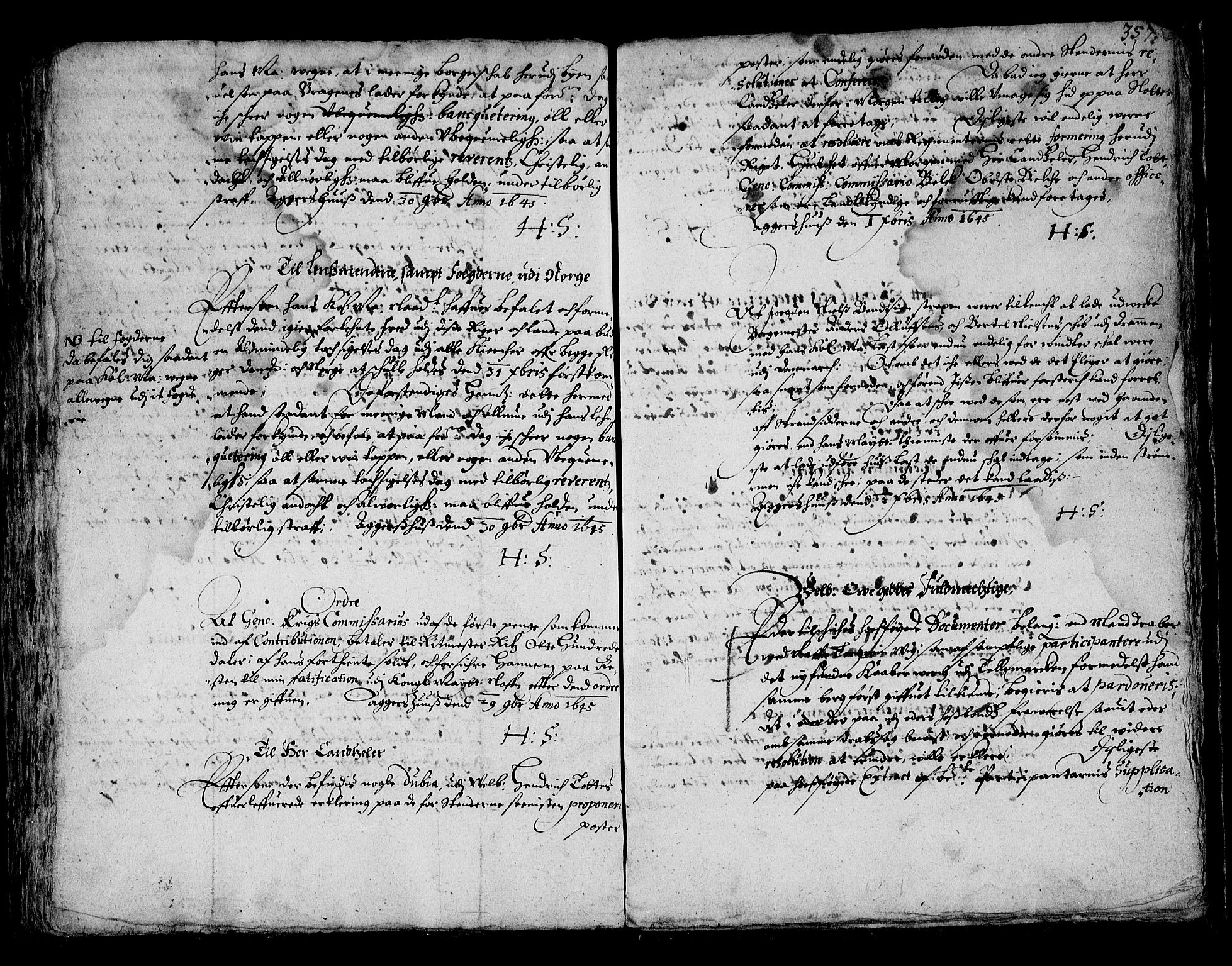 Stattholderembetet 1572-1771, RA/EA-2870/Ba/L0001: Hannibal Sehested kopibok, 1645, s. 356b-357a