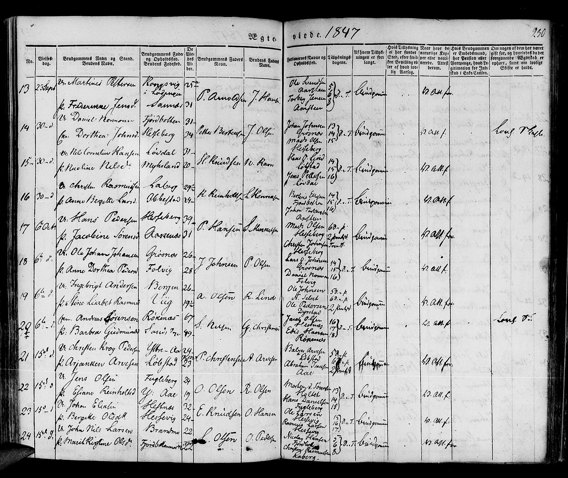 Ibestad sokneprestembete, AV/SATØ-S-0077/H/Ha/Haa/L0006kirke: Ministerialbok nr. 6, 1837-1850, s. 230