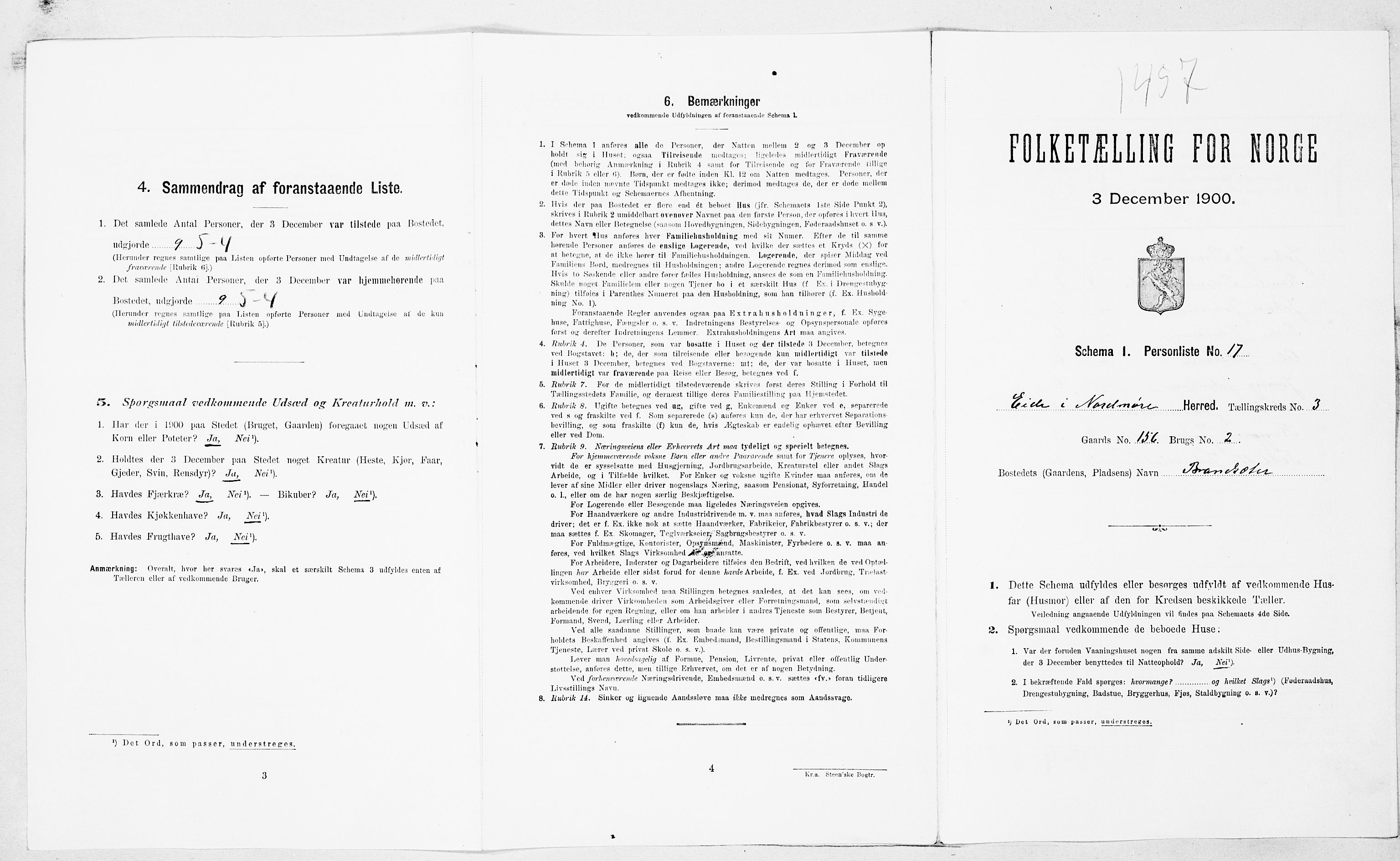 SAT, Folketelling 1900 for 1551 Eide herred, 1900, s. 204