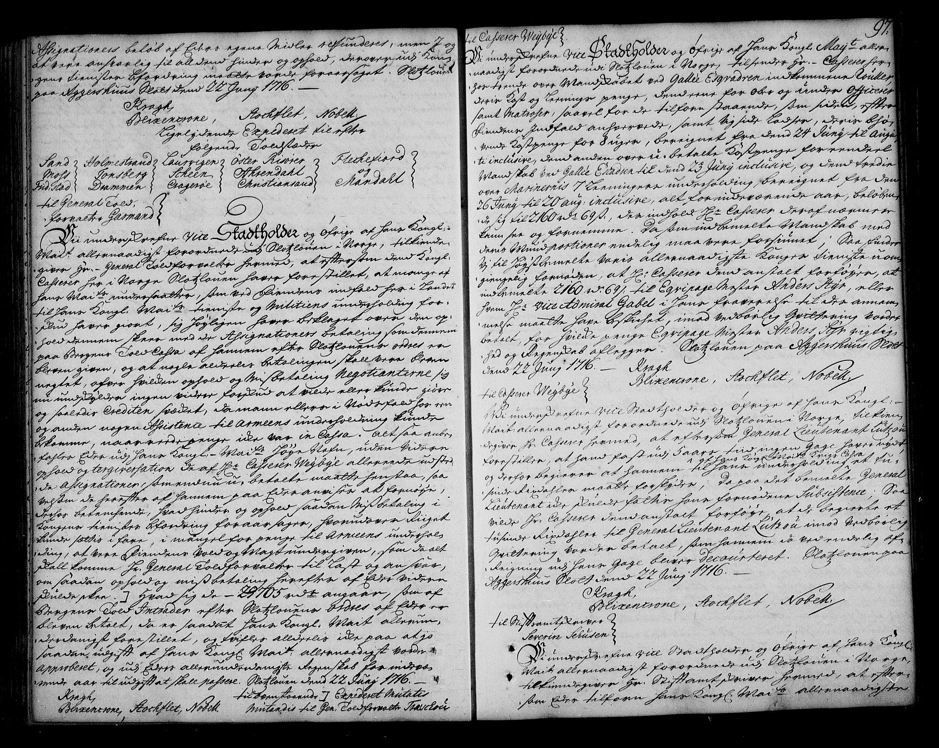 Stattholderembetet 1572-1771, AV/RA-EA-2870/Bd/L0010: Ordreprotokoll, 1715-1717, s. 96b-97a
