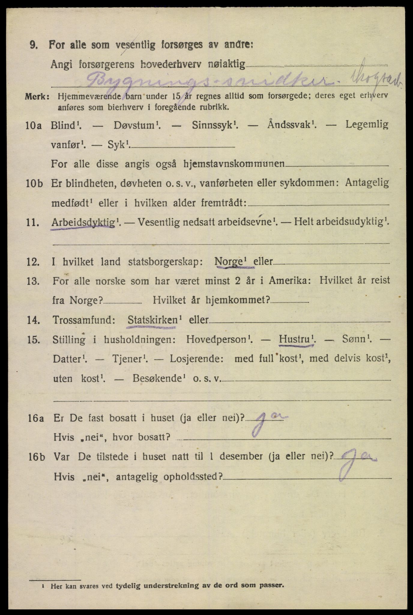 SAK, Folketelling 1920 for 0912 Vegårshei herred, 1920, s. 1891