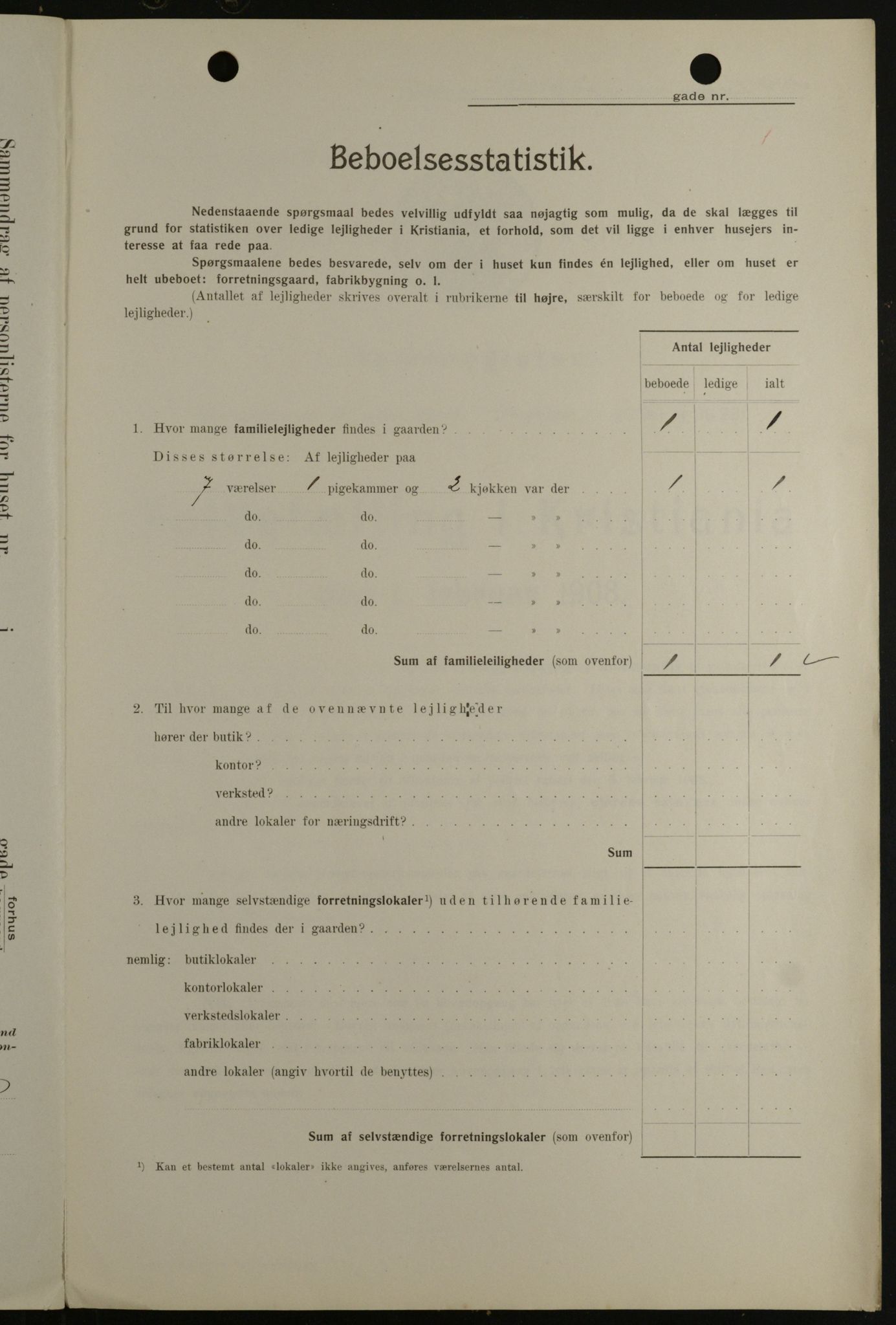 OBA, Kommunal folketelling 1.2.1908 for Kristiania kjøpstad, 1908, s. 32899