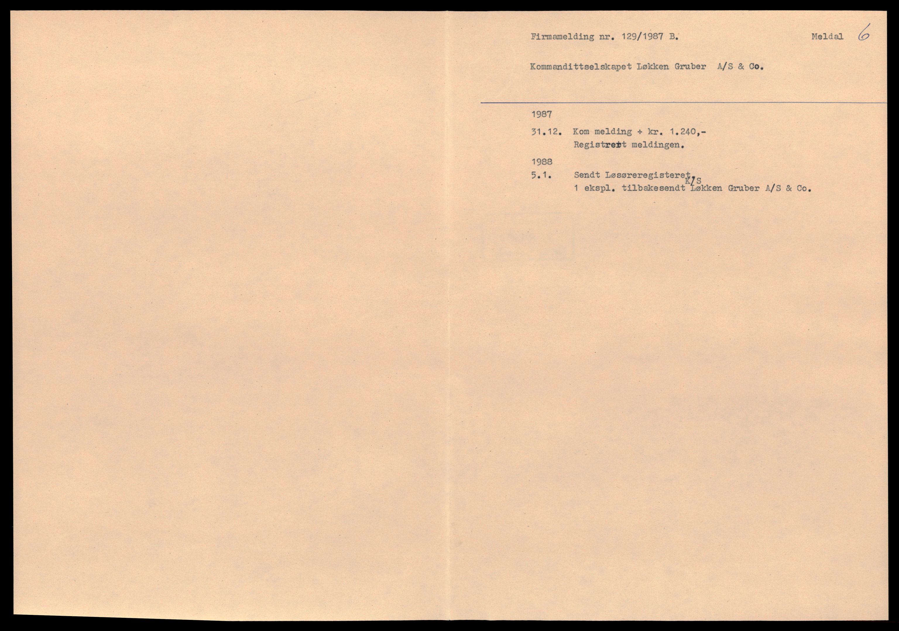Orkdal sorenskriveri, AV/SAT-A-4169/2/J/Jd/Jdc/L0008: Aksjeselskap, L - M, 1915-1989, s. 1