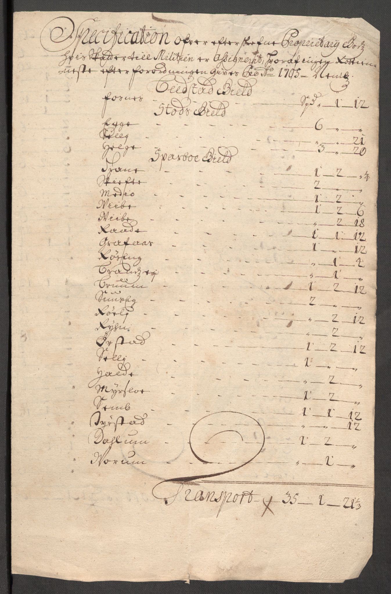 Rentekammeret inntil 1814, Reviderte regnskaper, Fogderegnskap, RA/EA-4092/R63/L4314: Fogderegnskap Inderøy, 1705, s. 215