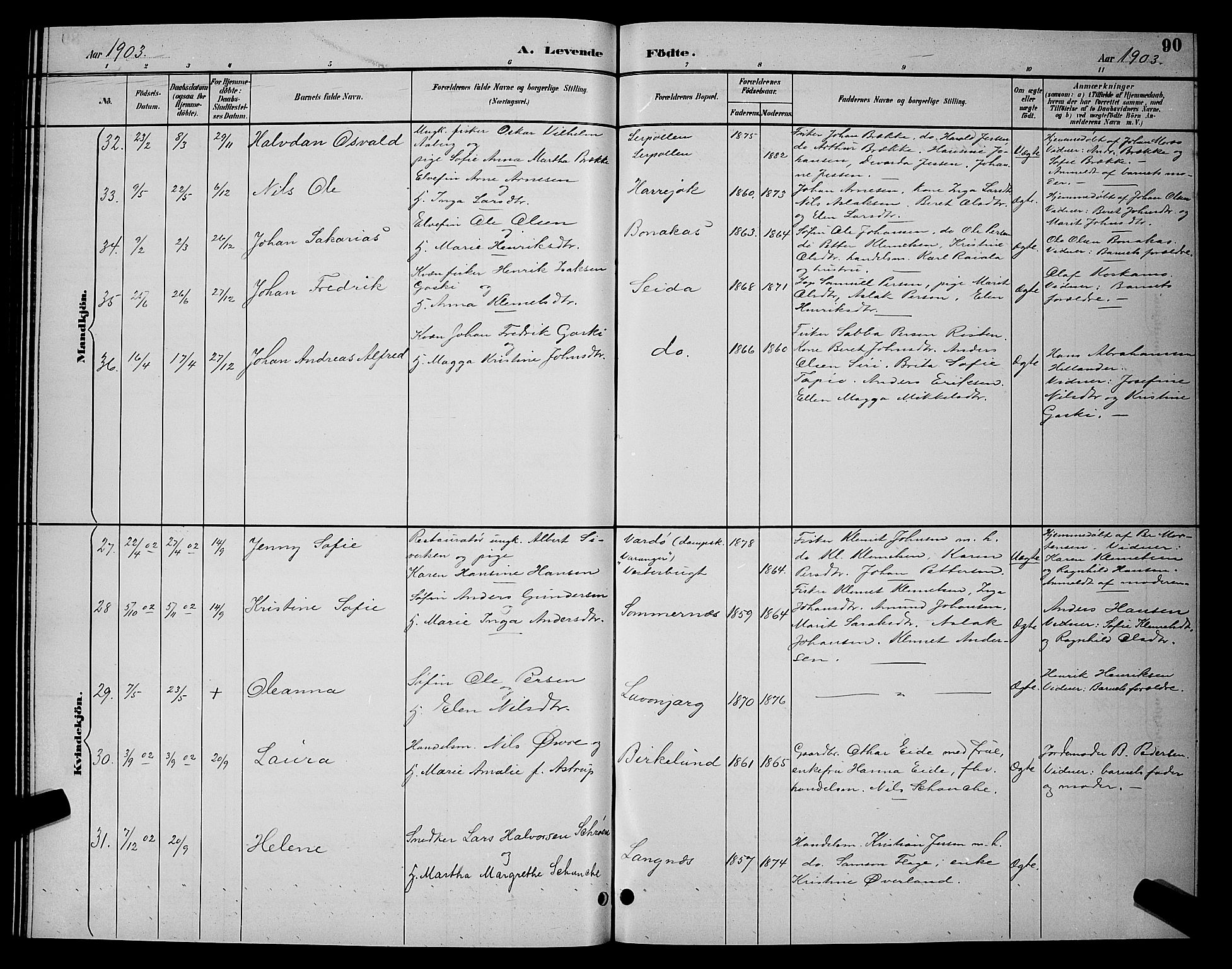 Tana sokneprestkontor, AV/SATØ-S-1334/H/Hb/L0004klokker: Klokkerbok nr. 4, 1890-1903, s. 90