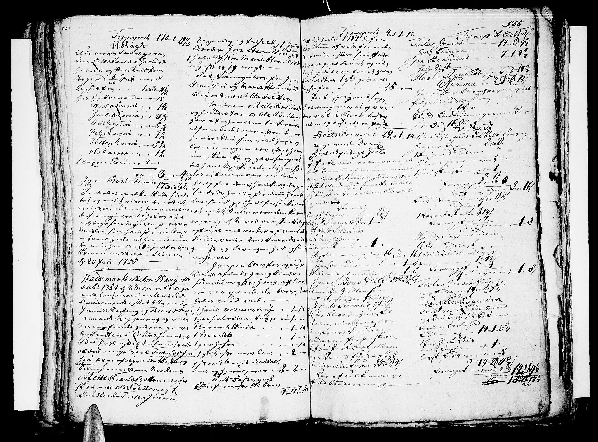 Nedre Telemark sorenskriveri, AV/SAKO-A-135/H/Hb/Hba/L0013: Skifteprotokoll, 1753-1757, s. 134b-135a