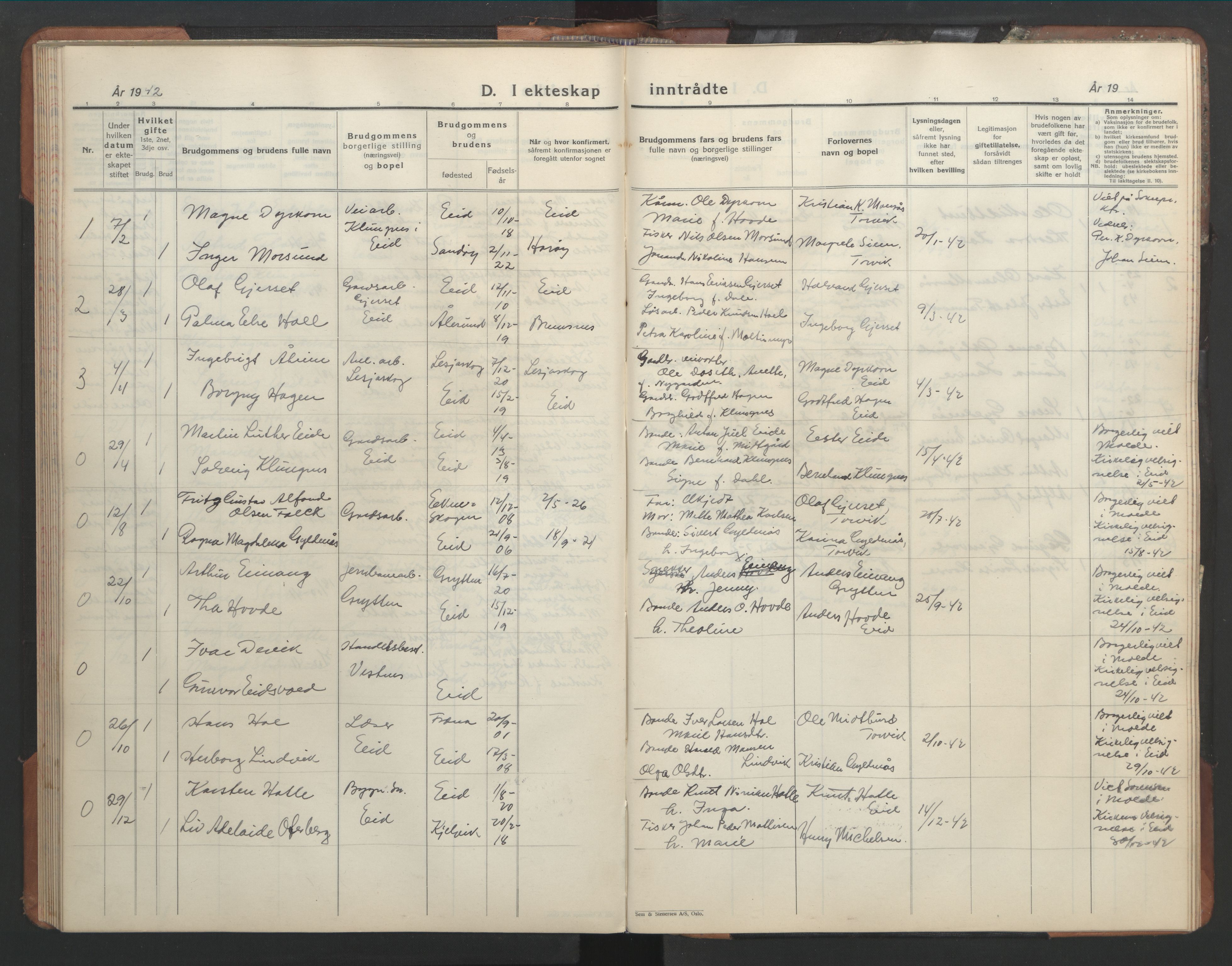 Ministerialprotokoller, klokkerbøker og fødselsregistre - Møre og Romsdal, AV/SAT-A-1454/542/L0559: Klokkerbok nr. 542C02, 1932-1952