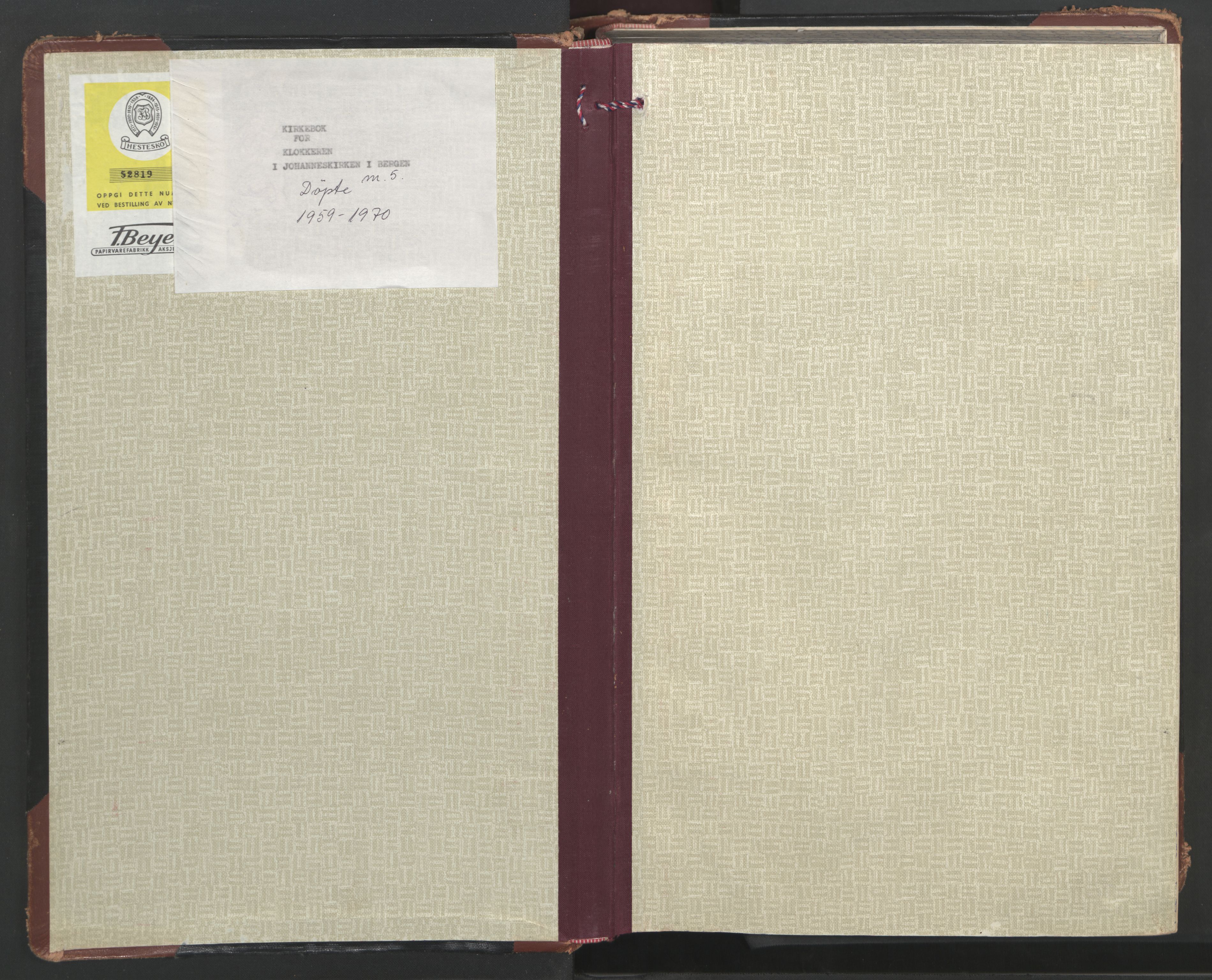 Johanneskirken sokneprestembete, AV/SAB-A-76001/H/Hab: Klokkerbok nr. A 5, 1959-1970