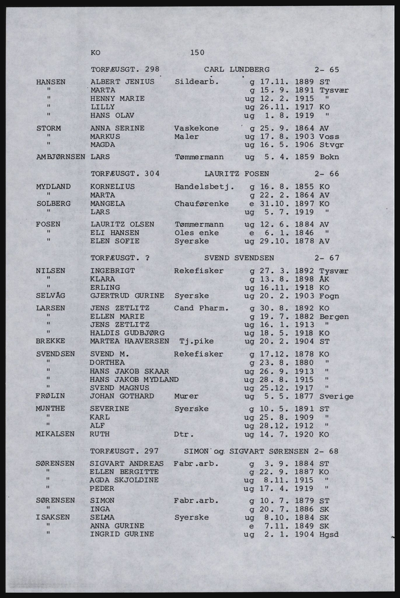 SAST, Avskrift av folketellingen 1920 for Karmøy, 1920, s. 166