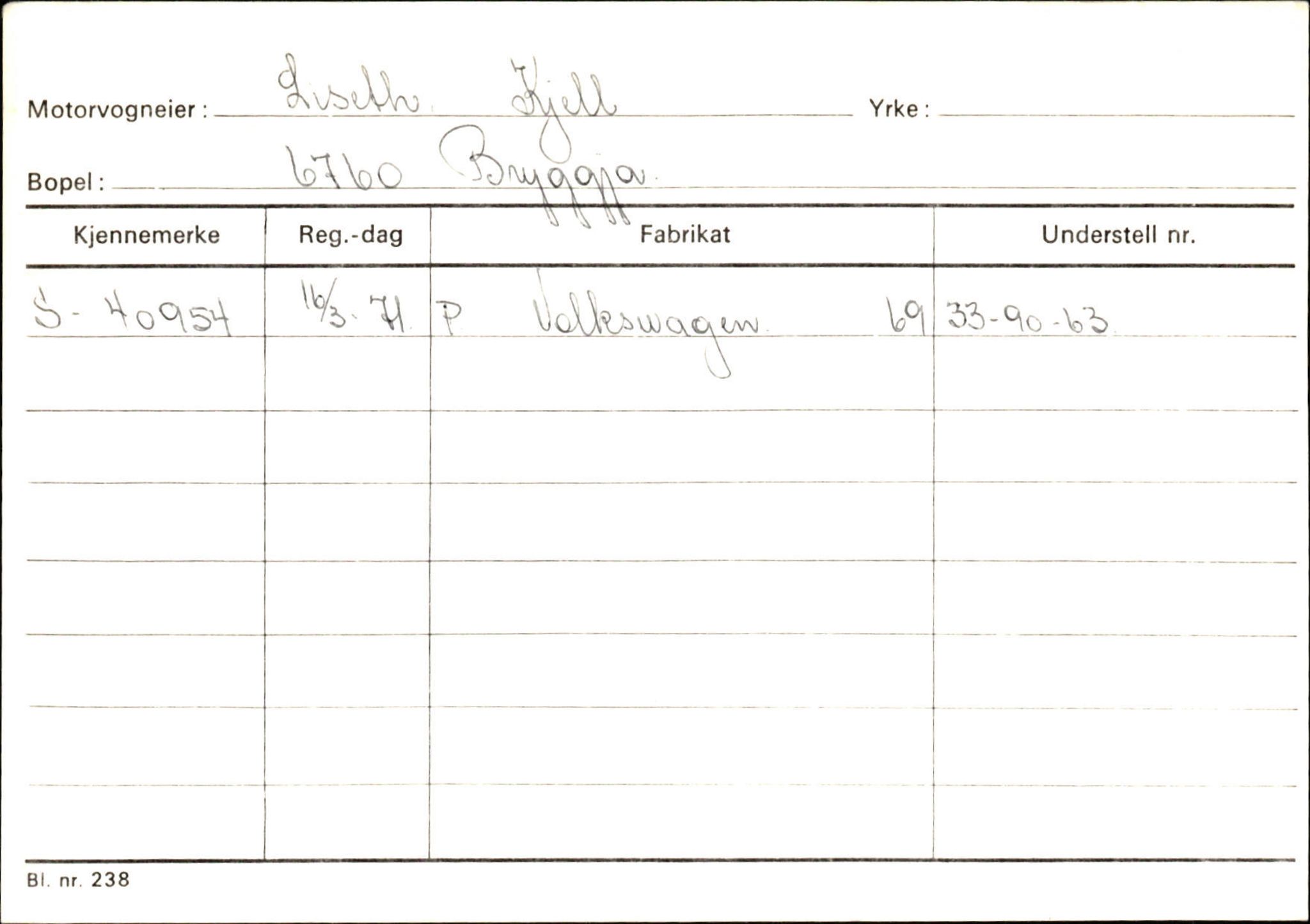 Statens vegvesen, Sogn og Fjordane vegkontor, SAB/A-5301/4/F/L0144: Registerkort Vågsøy A-R, 1945-1975, s. 1660