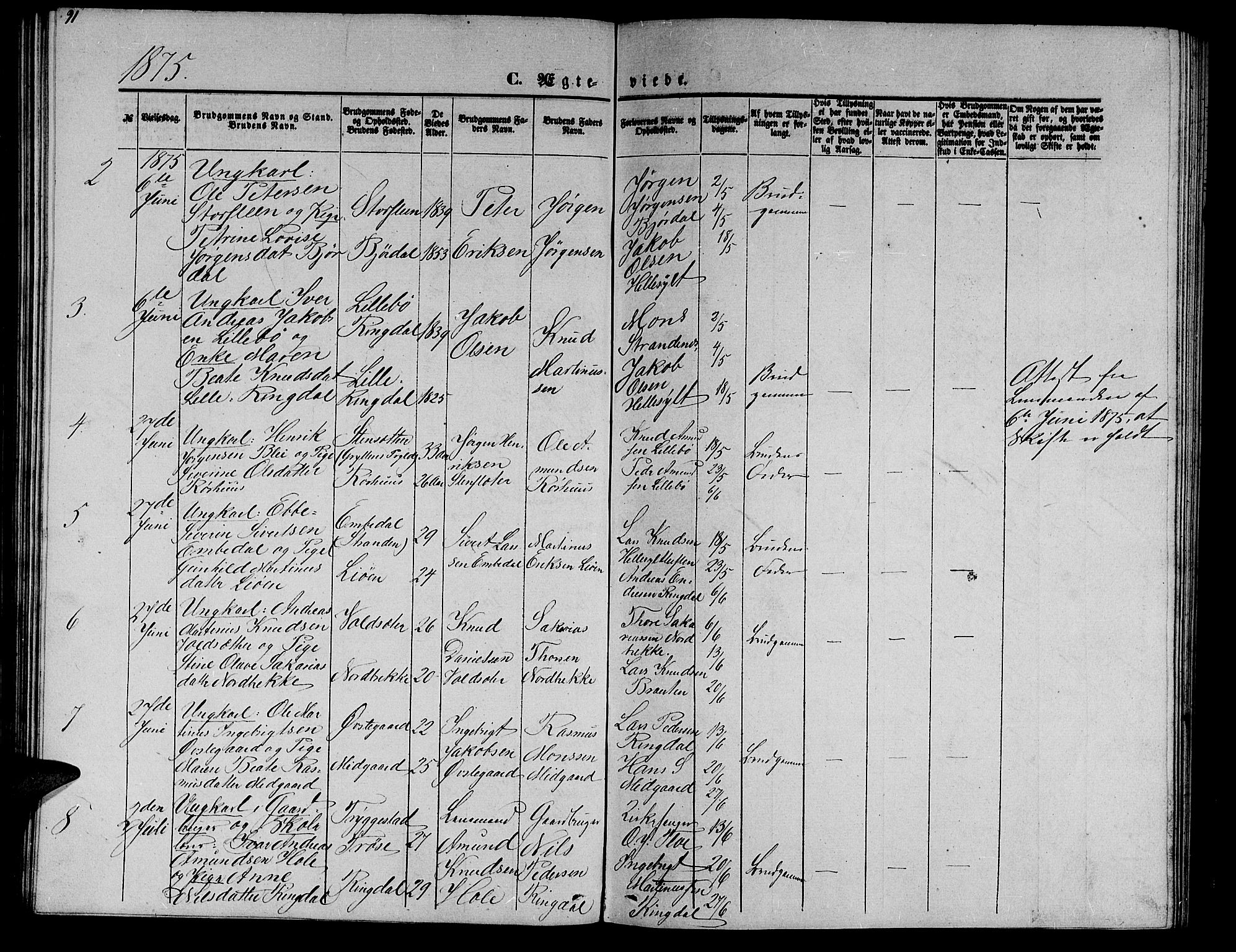 Ministerialprotokoller, klokkerbøker og fødselsregistre - Møre og Romsdal, AV/SAT-A-1454/517/L0229: Klokkerbok nr. 517C02, 1864-1879, s. 91