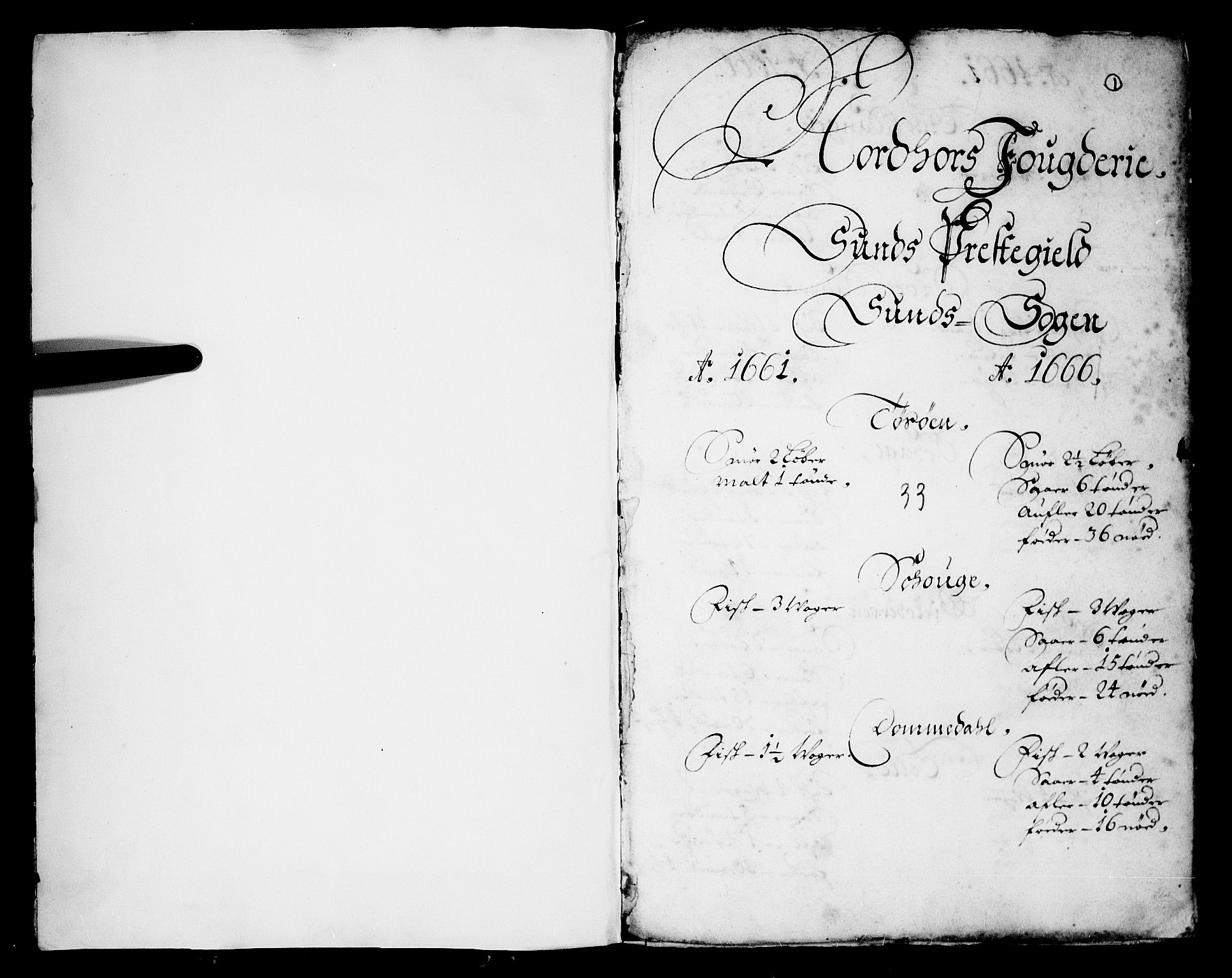 Rentekammeret inntil 1814, Realistisk ordnet avdeling, RA/EA-4070/N/Nb/Nba/L0040: Nordhordland fogderi, 1661-1667, s. 1