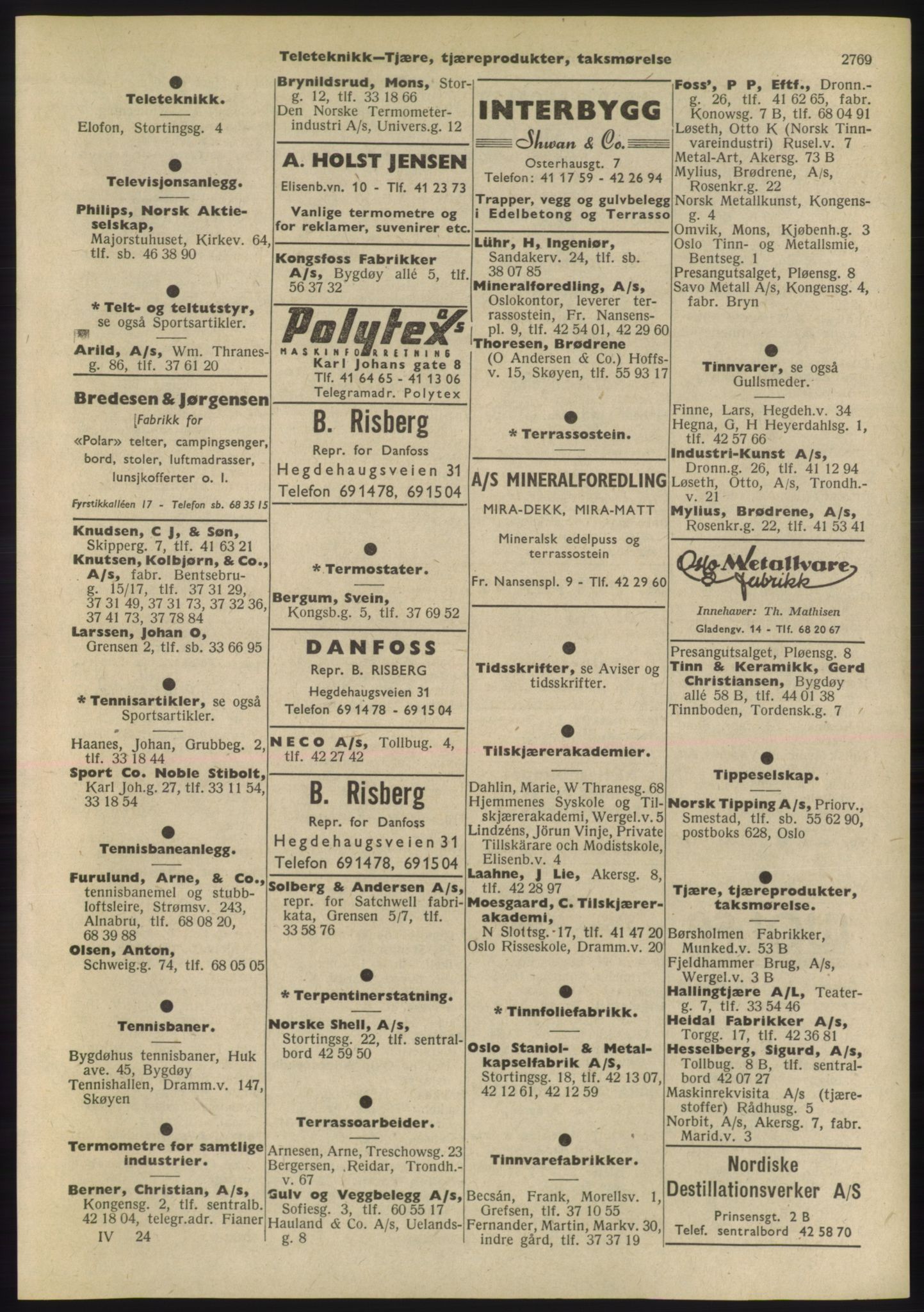 Kristiania/Oslo adressebok, PUBL/-, 1955, s. 2769