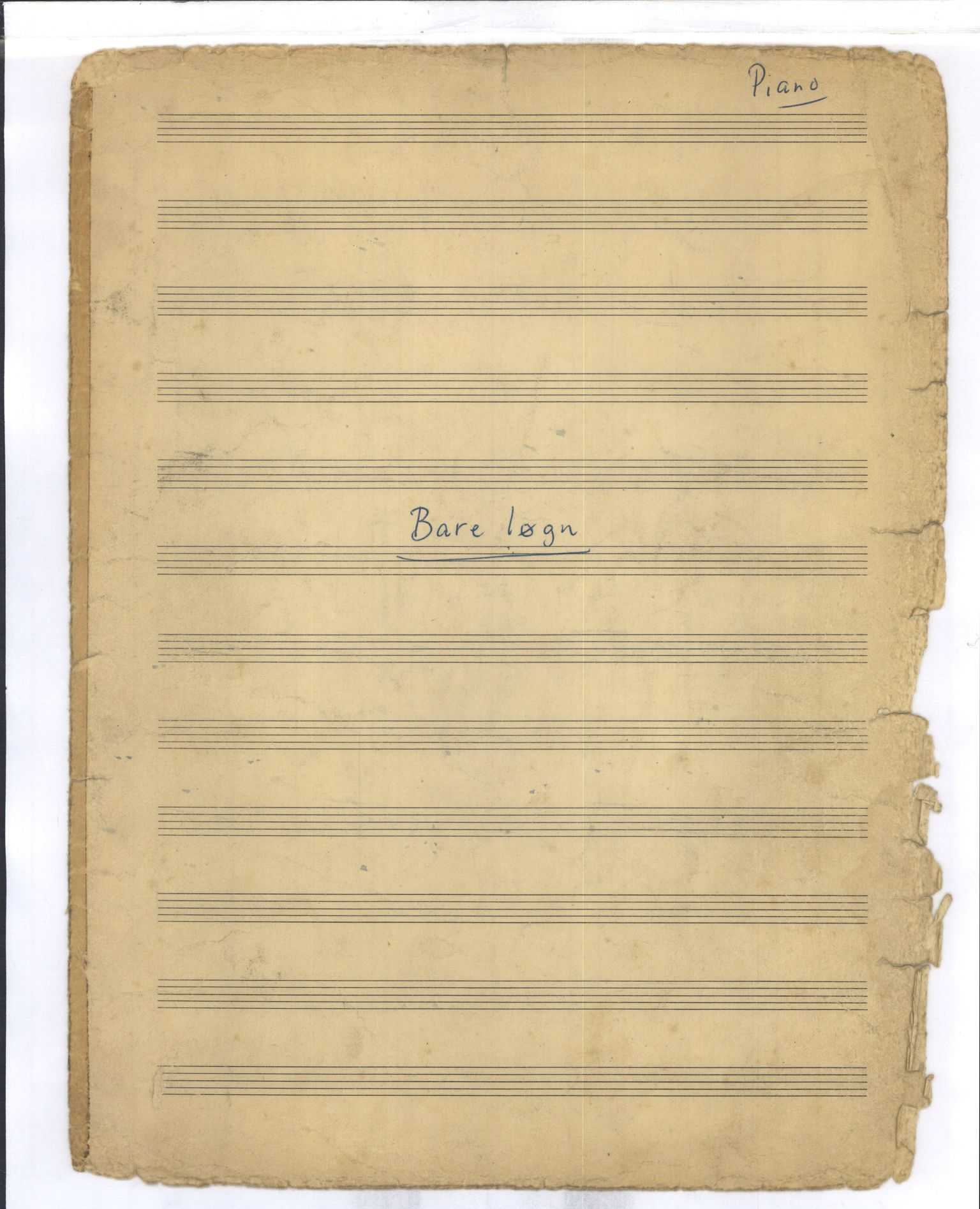 Otto Nielsen, TRKO/PA-1176/F/L0016/0028: Noter / Bare løgn, 1953