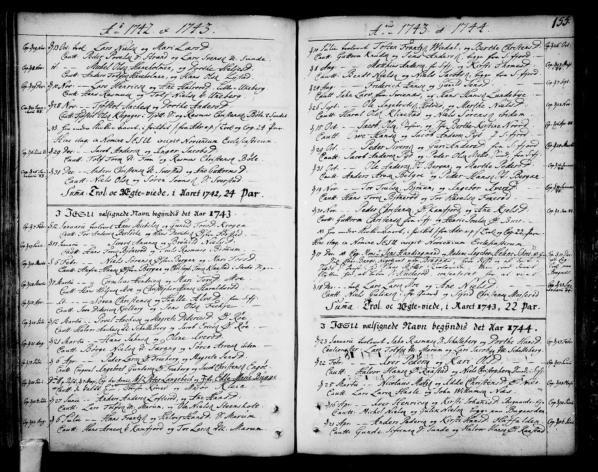 Sandar kirkebøker, AV/SAKO-A-243/F/Fa/L0002: Ministerialbok nr. 2, 1733-1788, s. 155