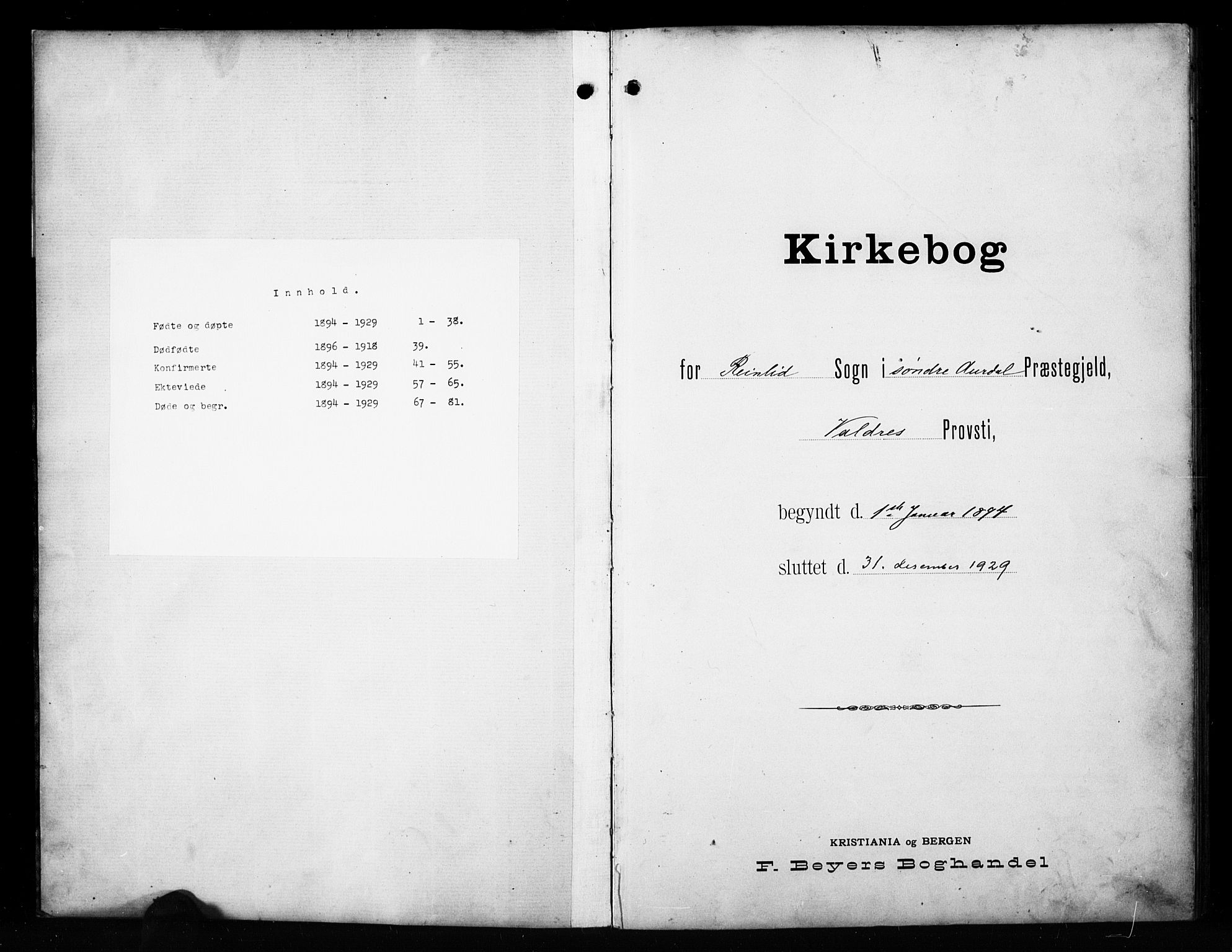 Sør-Aurdal prestekontor, SAH/PREST-128/H/Ha/Hab/L0010: Klokkerbok nr. 10, 1894-1929