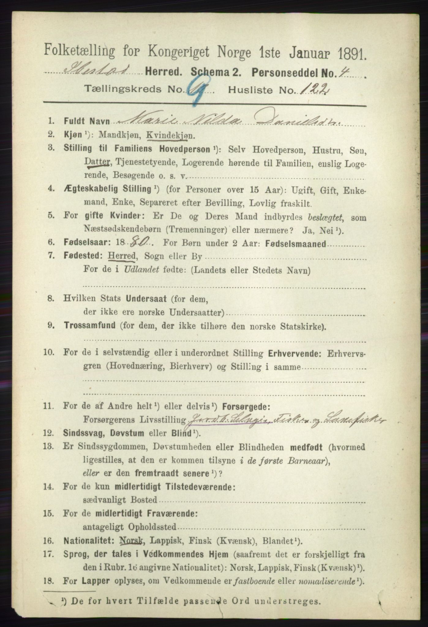 RA, Folketelling 1891 for 1917 Ibestad herred, 1891, s. 6763