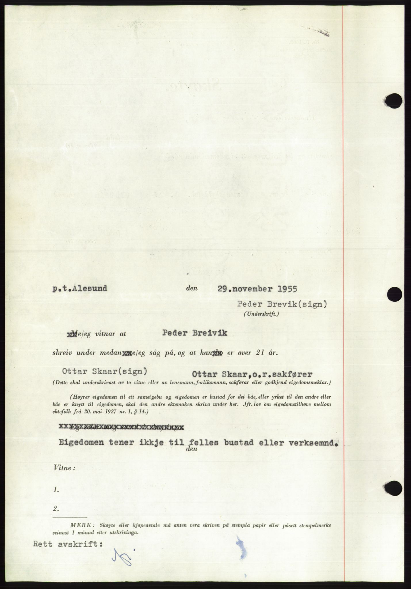 Søre Sunnmøre sorenskriveri, AV/SAT-A-4122/1/2/2C/L0102: Pantebok nr. 28A, 1955-1956, Dagboknr: 186/1956