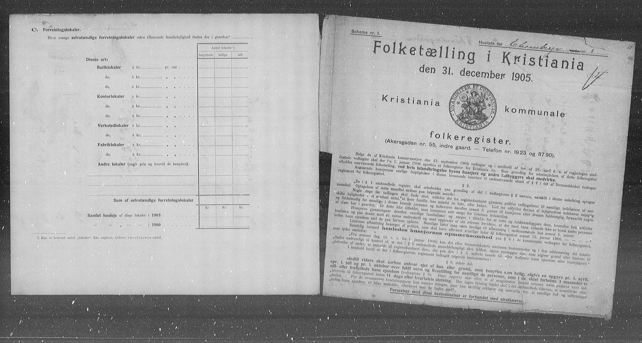 OBA, Kommunal folketelling 31.12.1905 for Kristiania kjøpstad, 1905, s. 10284