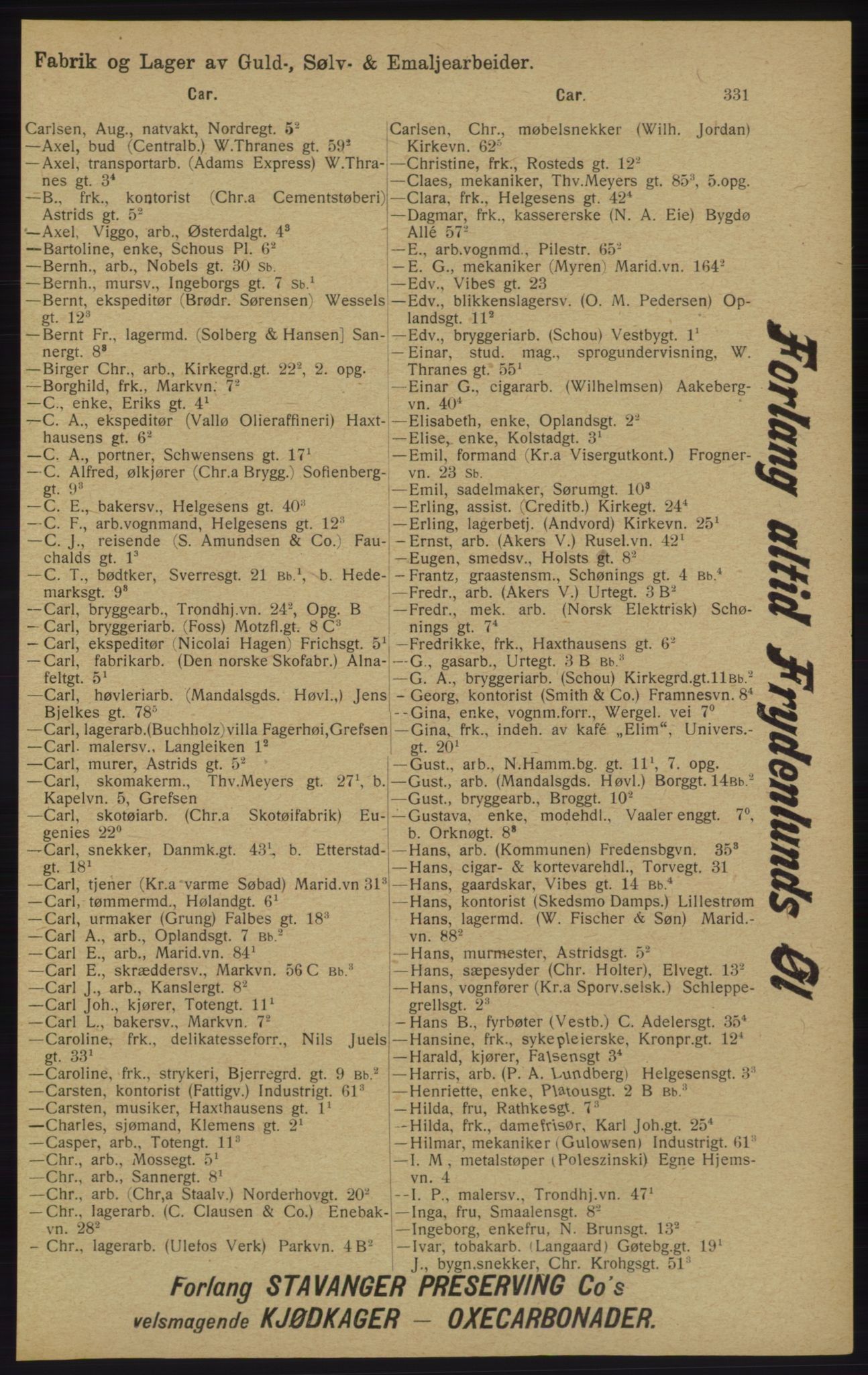 Kristiania/Oslo adressebok, PUBL/-, 1913, s. 343