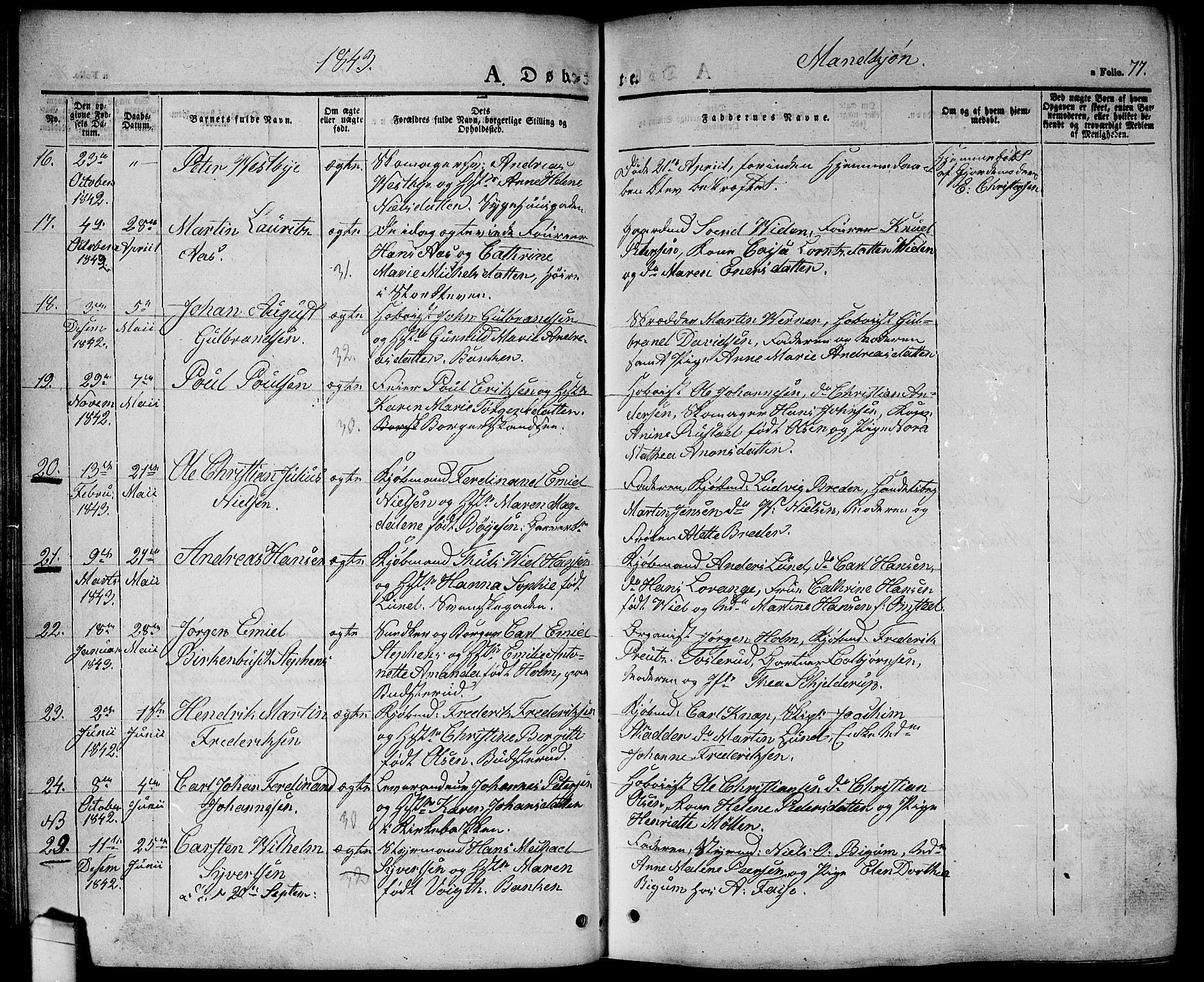 Halden prestekontor Kirkebøker, AV/SAO-A-10909/G/Ga/L0003: Klokkerbok nr. 3, 1834-1844, s. 77