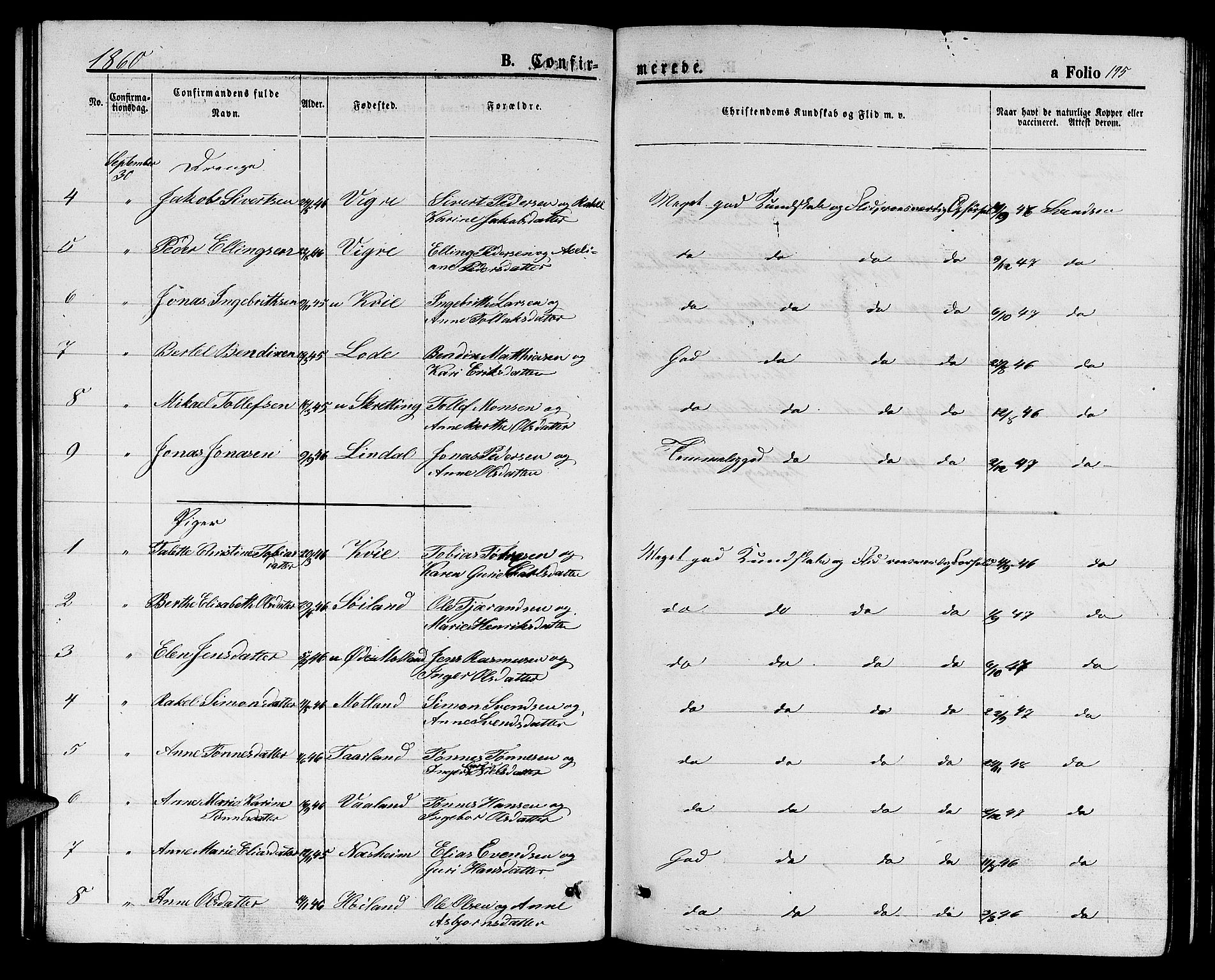 Hå sokneprestkontor, AV/SAST-A-101801/001/30BB/L0001: Klokkerbok nr. B 1, 1854-1883, s. 195