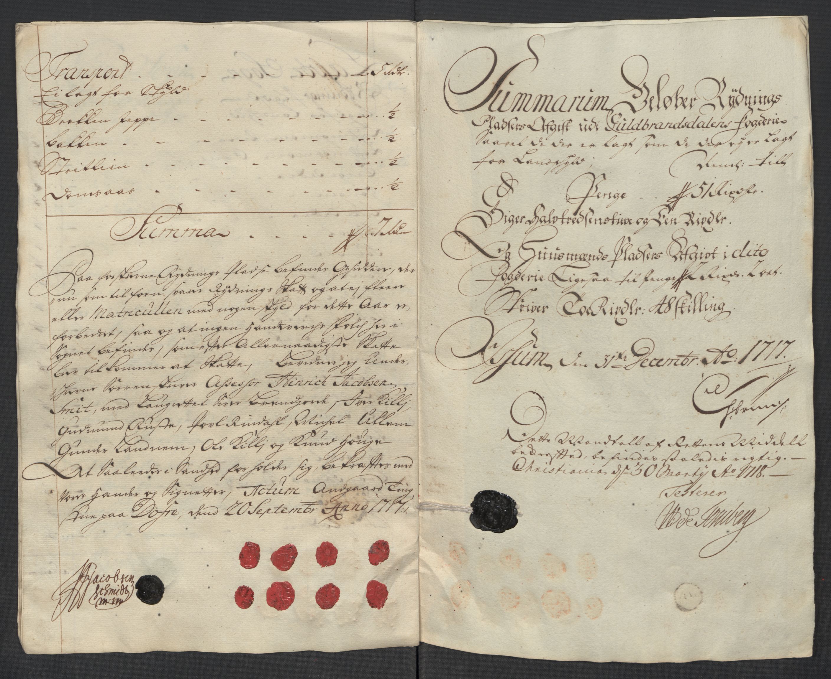 Rentekammeret inntil 1814, Reviderte regnskaper, Fogderegnskap, AV/RA-EA-4092/R17/L1187: Fogderegnskap Gudbrandsdal, 1717, s. 41