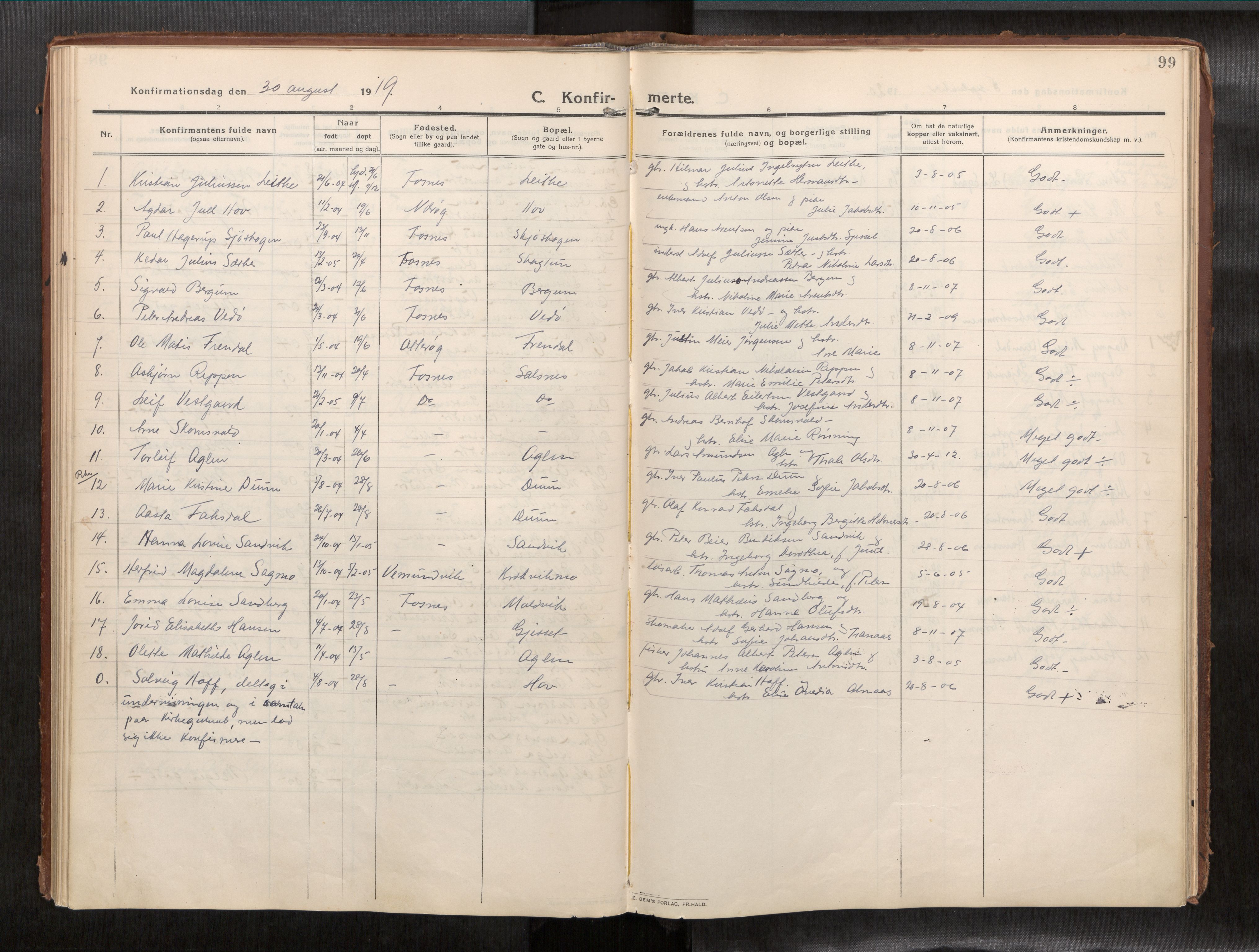 Ministerialprotokoller, klokkerbøker og fødselsregistre - Nord-Trøndelag, AV/SAT-A-1458/773/L0624a: Ministerialbok nr. 773A16, 1910-1936, s. 99