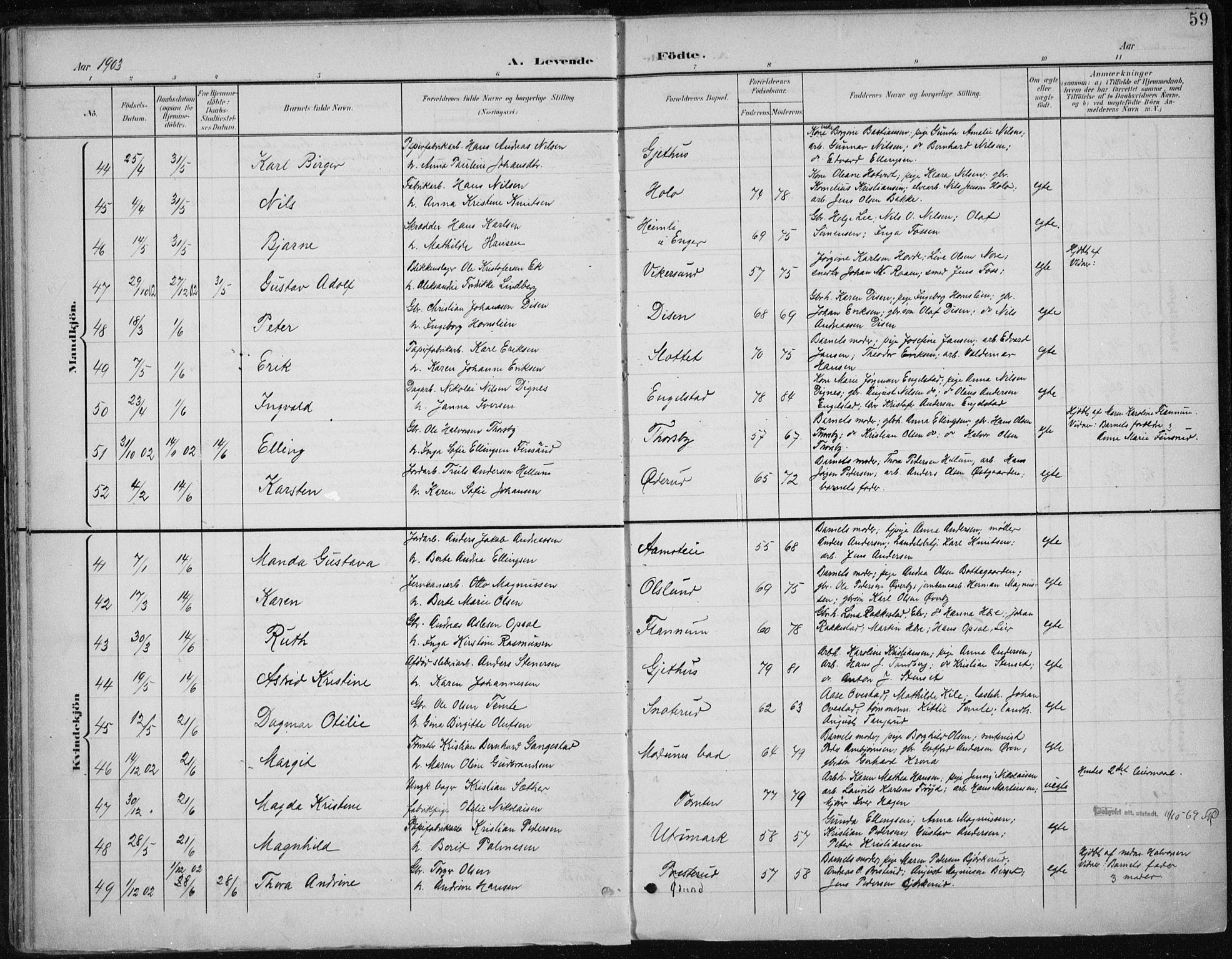 Modum kirkebøker, AV/SAKO-A-234/F/Fa/L0013: Ministerialbok nr. 13, 1899-1907, s. 59