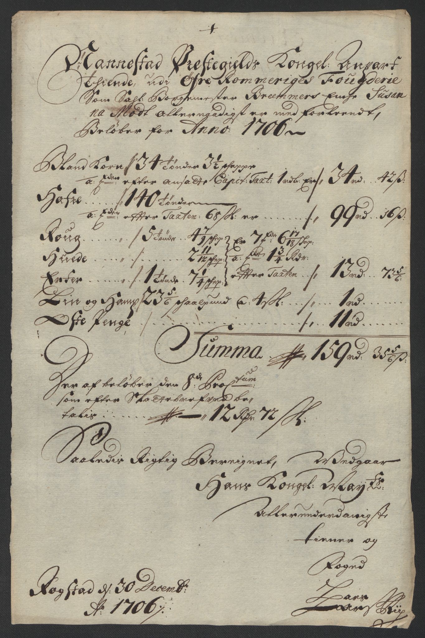 Rentekammeret inntil 1814, Reviderte regnskaper, Fogderegnskap, RA/EA-4092/R12/L0718: Fogderegnskap Øvre Romerike, 1706-1707, s. 55