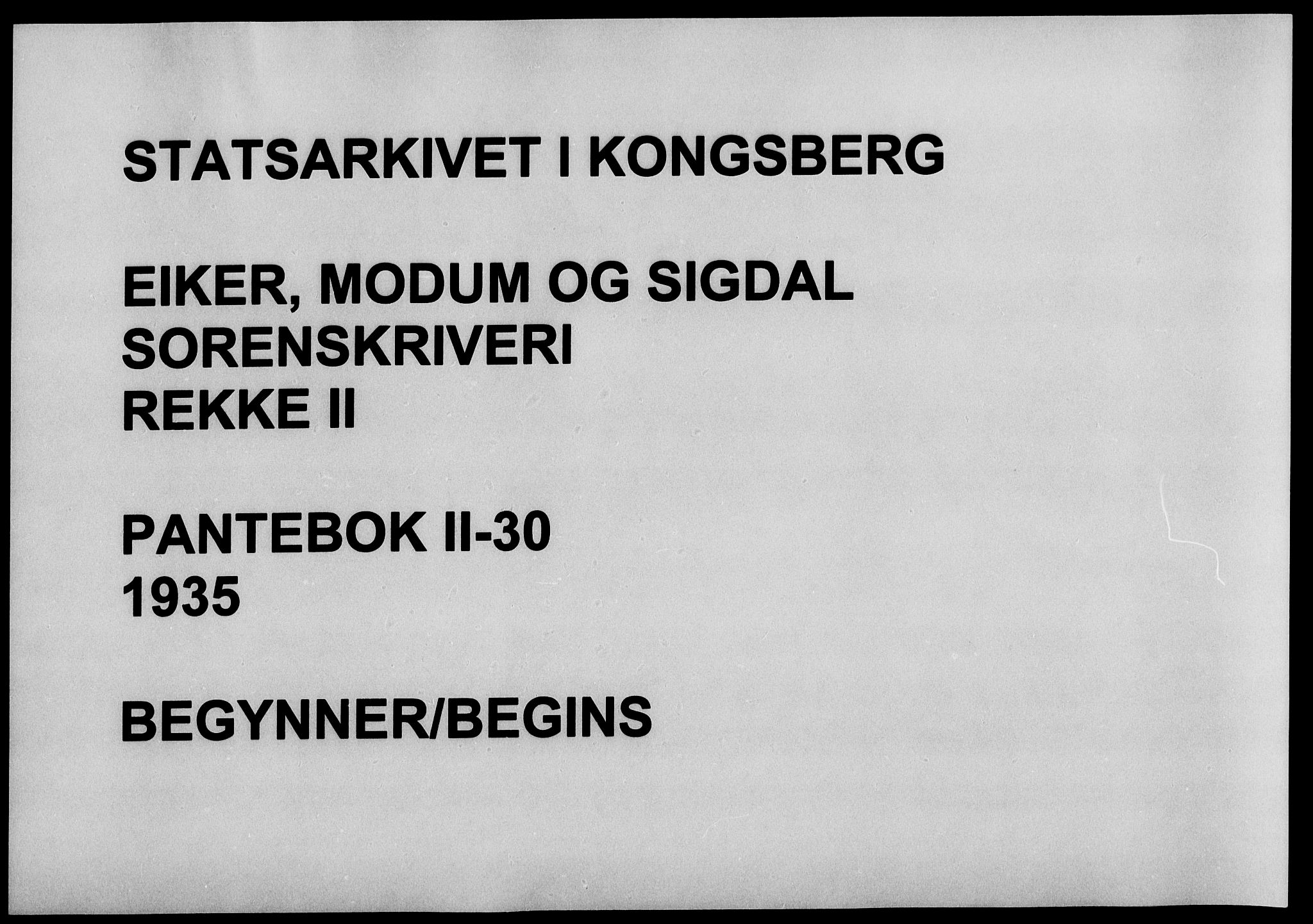 Eiker, Modum og Sigdal sorenskriveri, AV/SAKO-A-123/G/Ga/Gab/L0030: Pantebok nr. II 30, 1935-1935