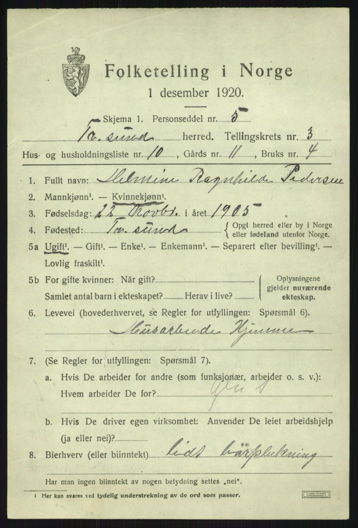 SATØ, Folketelling 1920 for 1934 Tromsøysund herred, 1920, s. 2820