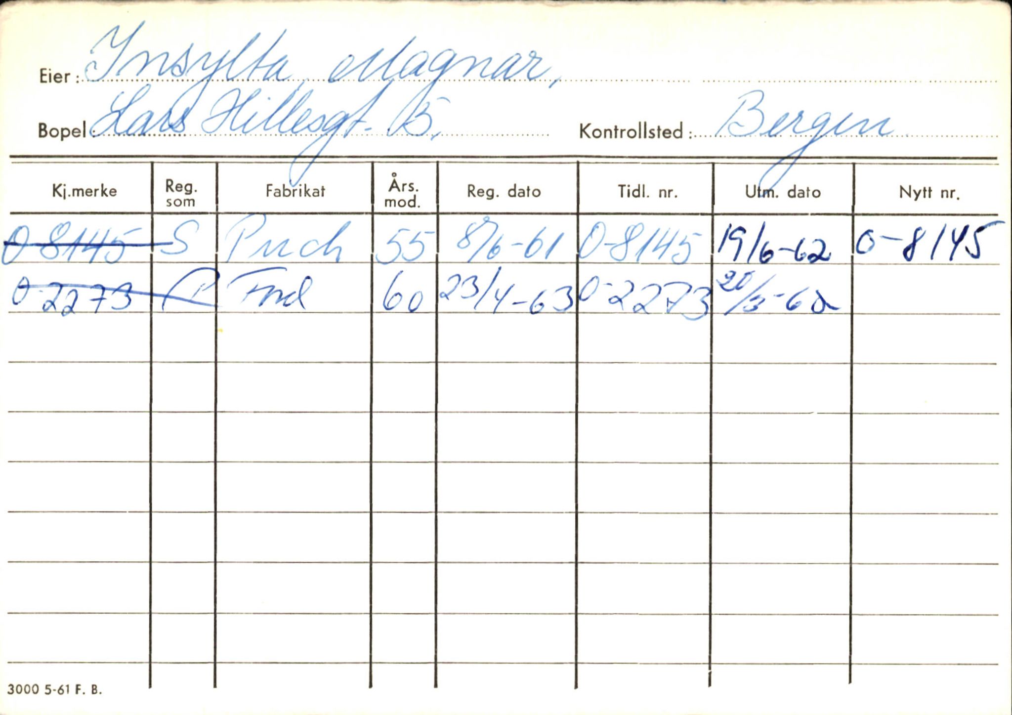 Statens vegvesen, Hordaland vegkontor, AV/SAB-A-5201/2/Hb/L0016: O-eierkort I-J, 1920-1971, s. 19