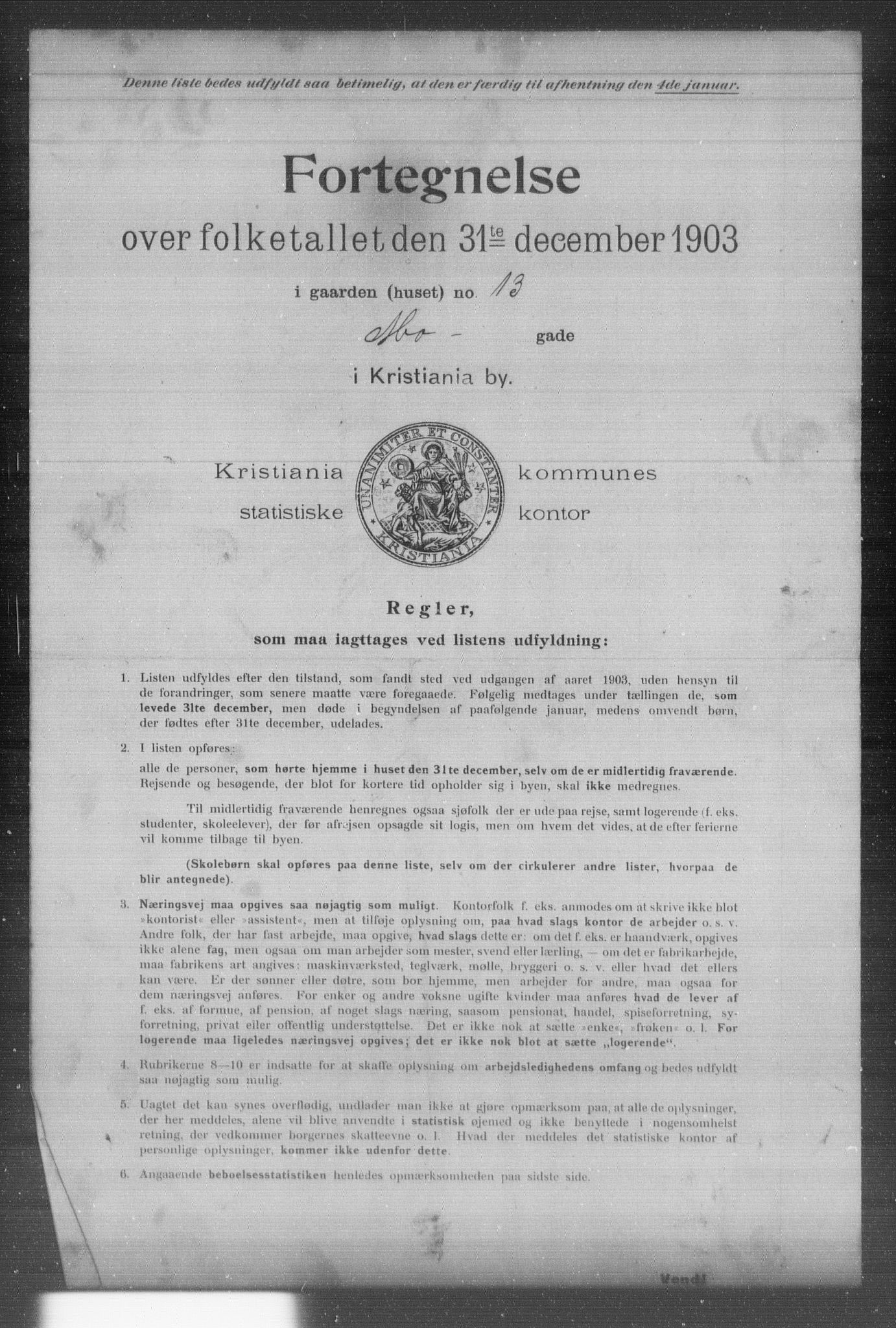 OBA, Kommunal folketelling 31.12.1903 for Kristiania kjøpstad, 1903, s. 12750