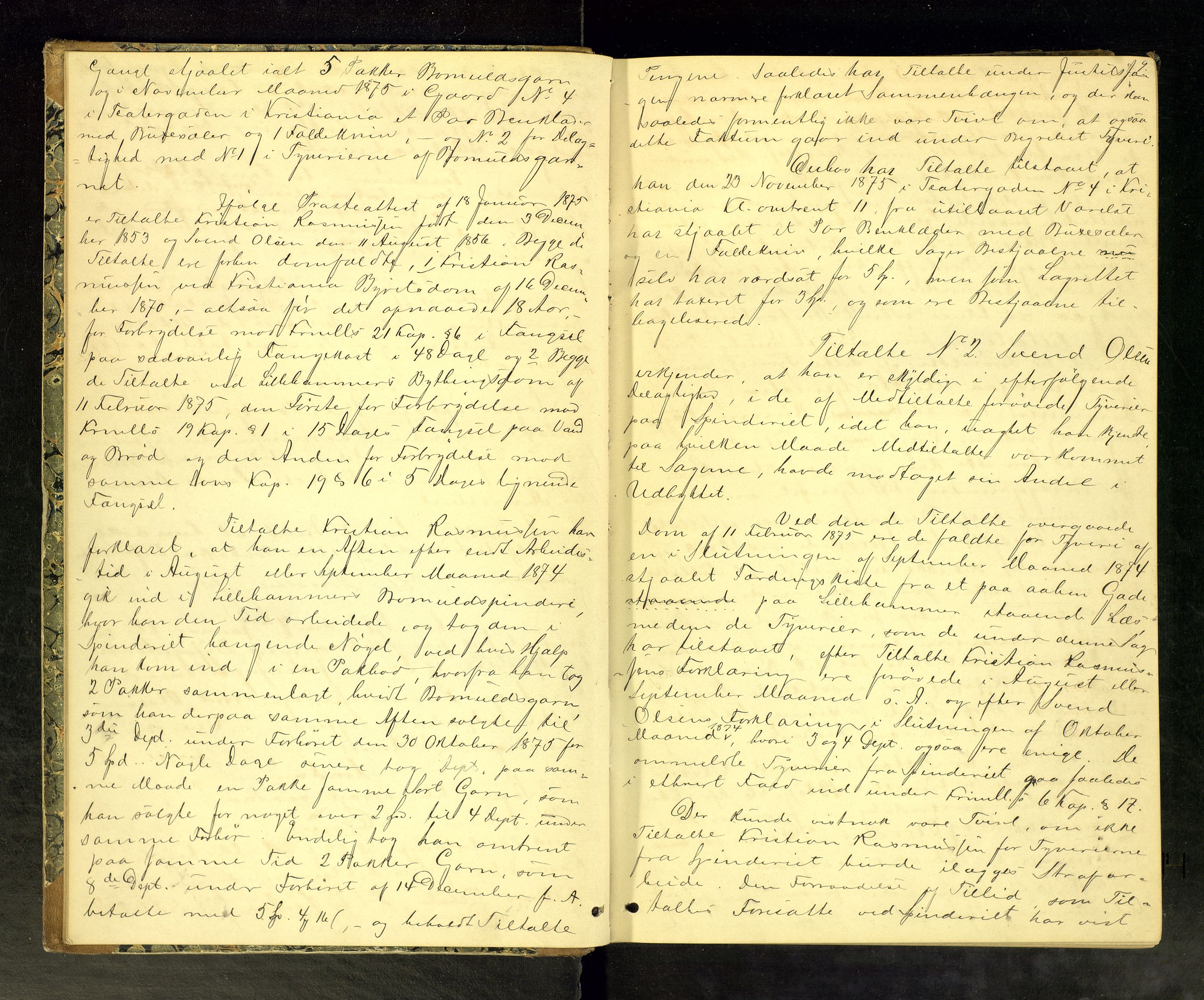 Lillehammer byfogd og byskriver, AV/SAH-TING-040/G/Gc/Gca/L0003: Ekstrarettsprotokoll, 1875-1881, s. 9