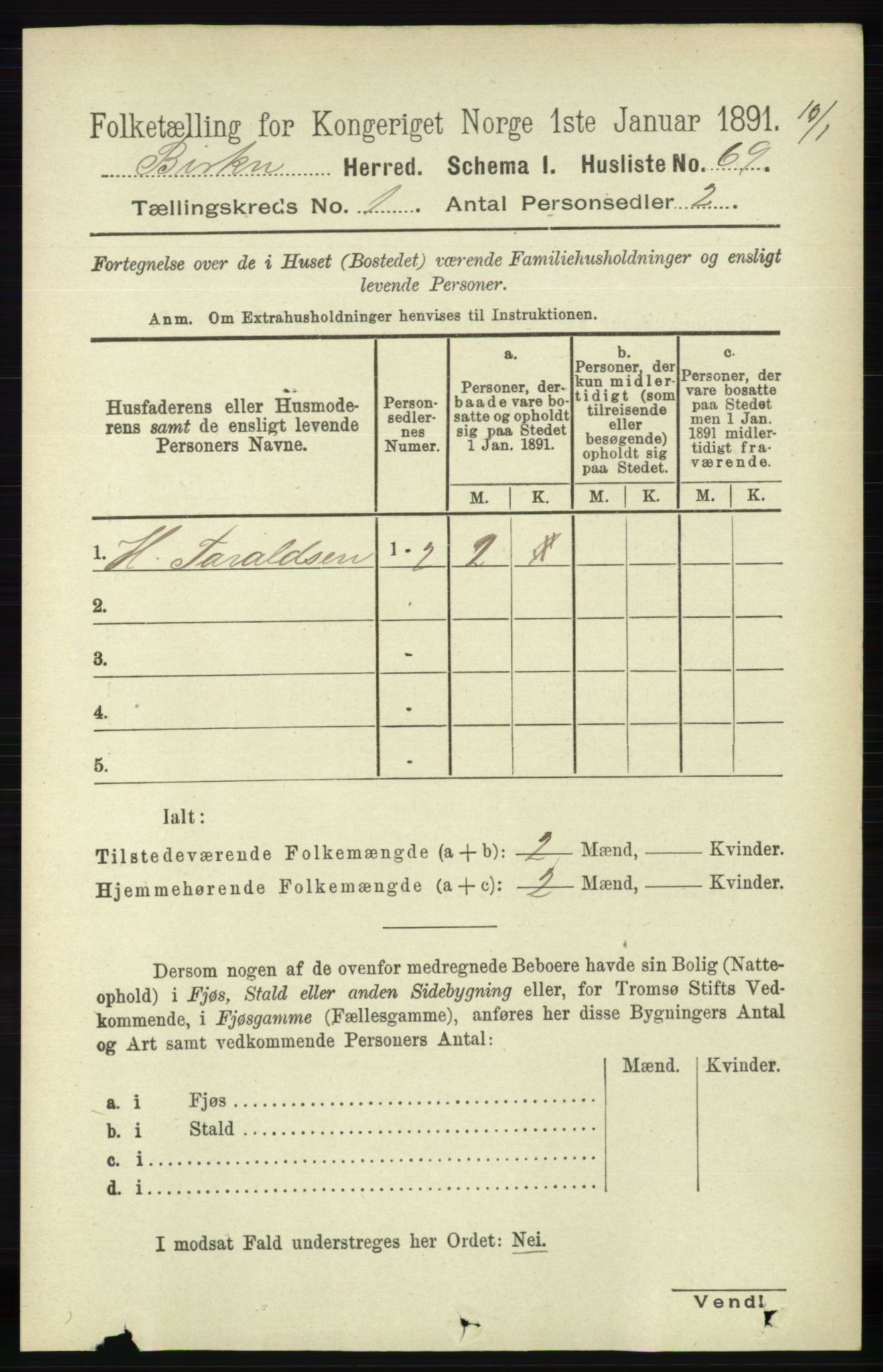 RA, Folketelling 1891 for 0928 Birkenes herred, 1891, s. 89