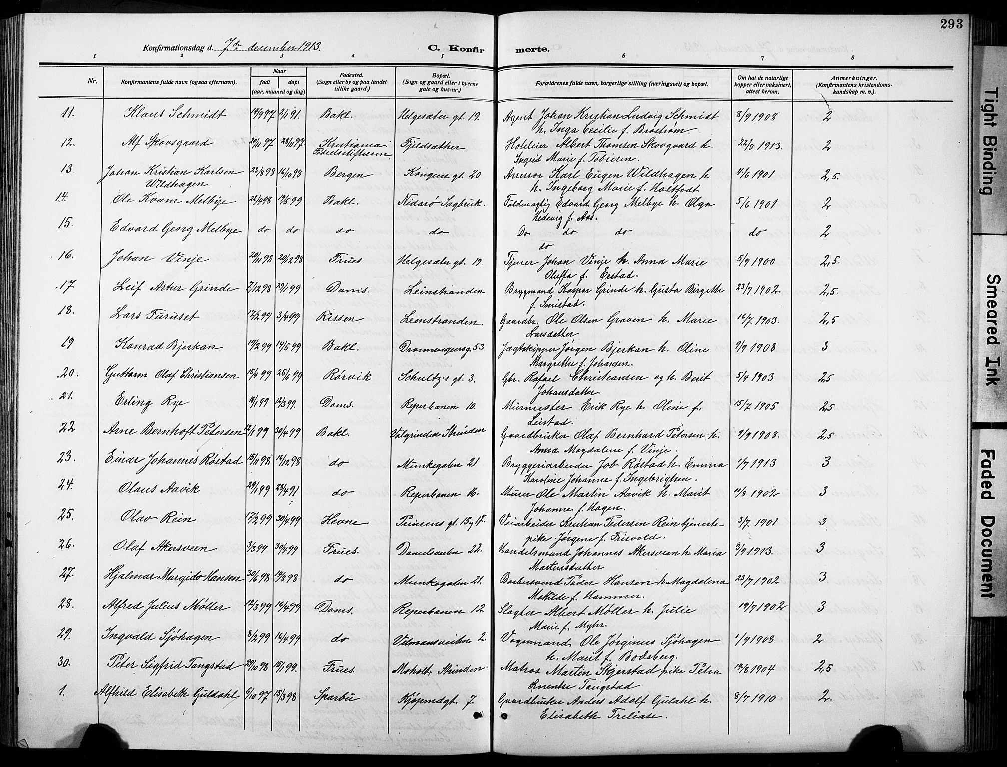 Ministerialprotokoller, klokkerbøker og fødselsregistre - Sør-Trøndelag, AV/SAT-A-1456/601/L0096: Klokkerbok nr. 601C14, 1911-1931, s. 293