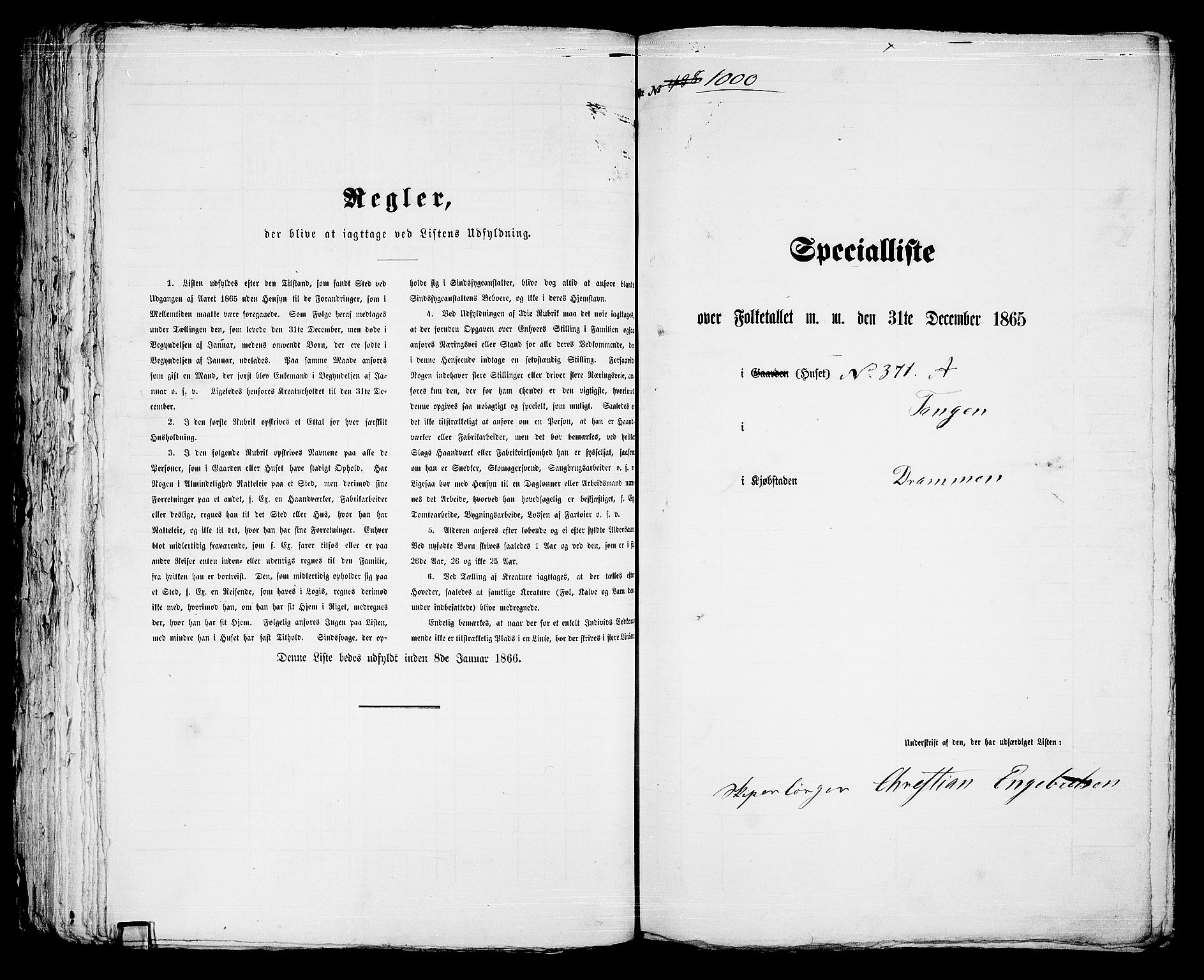 RA, Folketelling 1865 for 0602bP Strømsø prestegjeld i Drammen kjøpstad, 1865, s. 821