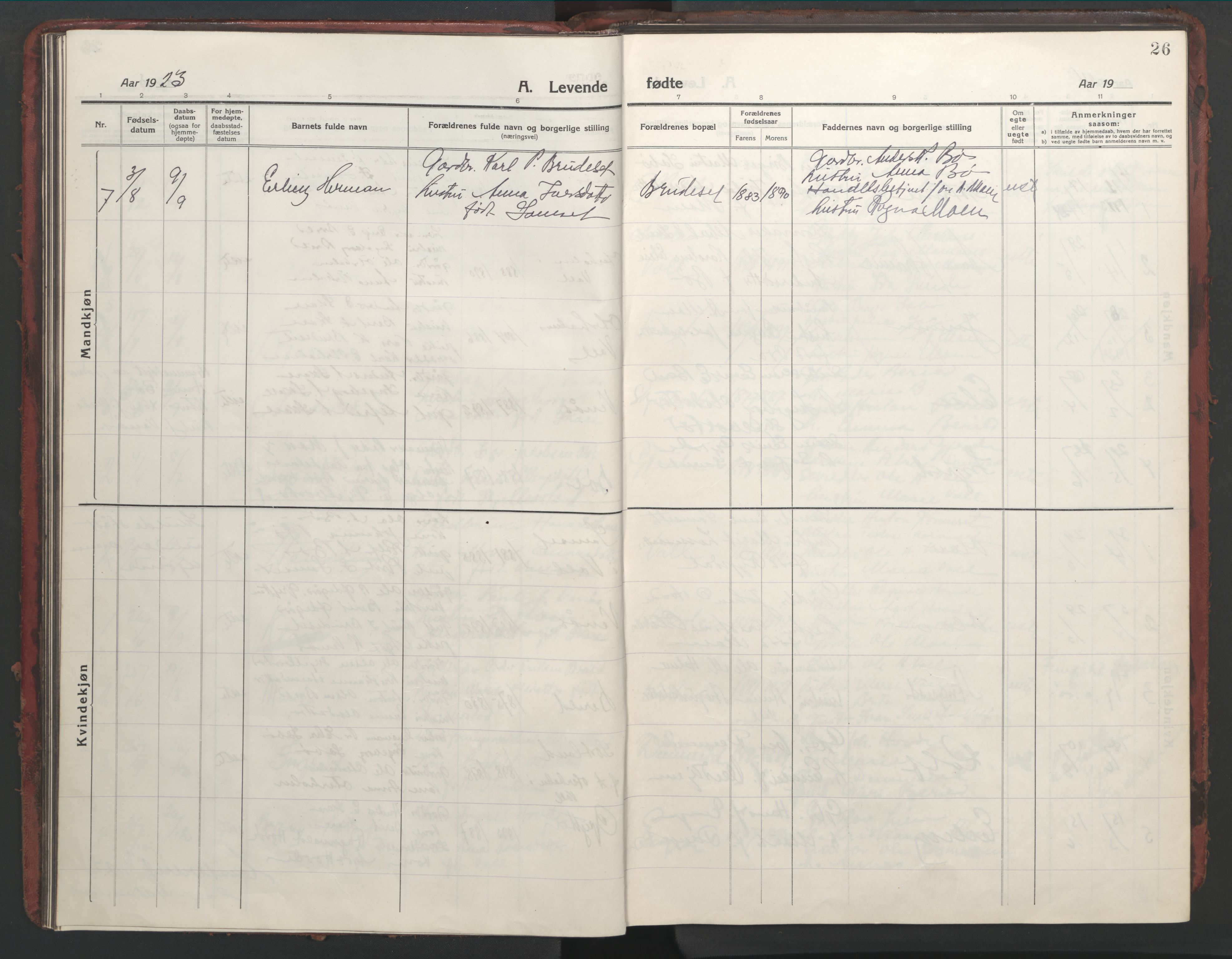 Ministerialprotokoller, klokkerbøker og fødselsregistre - Møre og Romsdal, AV/SAT-A-1454/543/L0565: Klokkerbok nr. 543C03, 1916-1955, s. 26