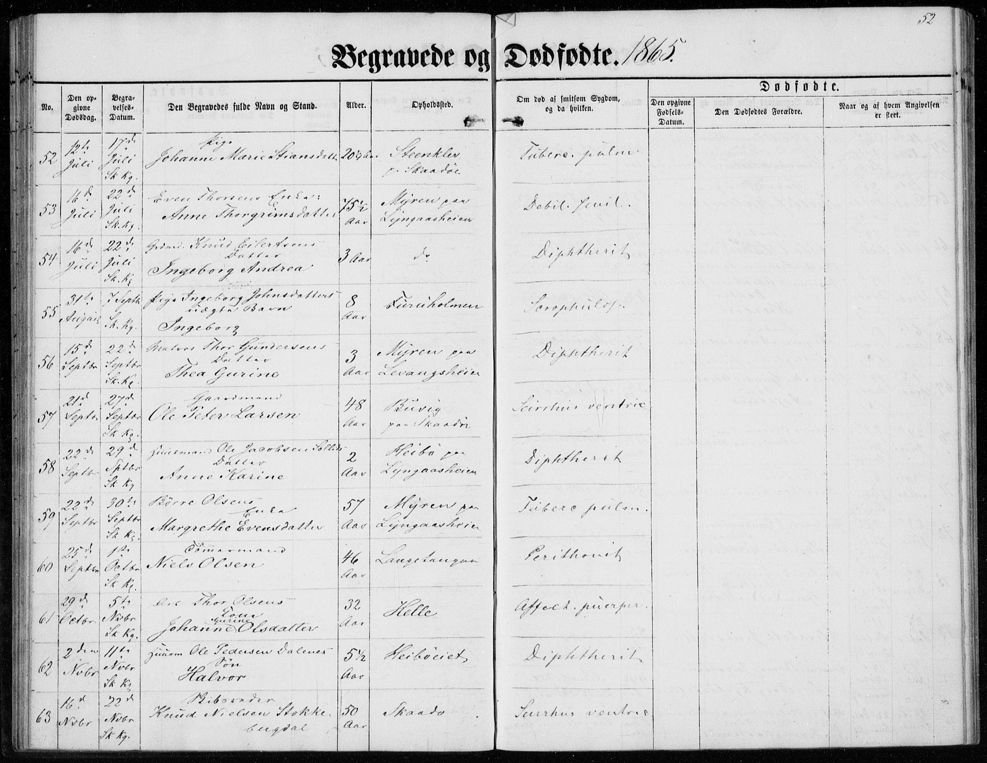 Sannidal kirkebøker, AV/SAKO-A-296/F/Fa/L0012: Ministerialbok nr. 12, 1860-1873, s. 52